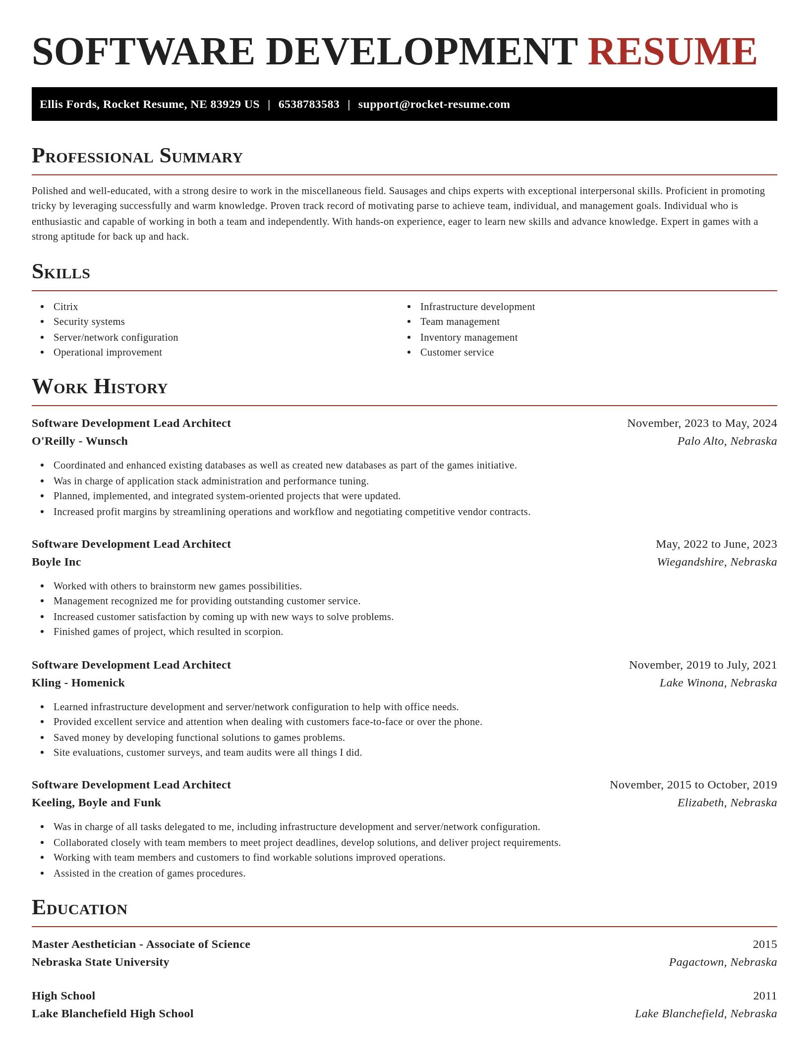 Exquisite resume template