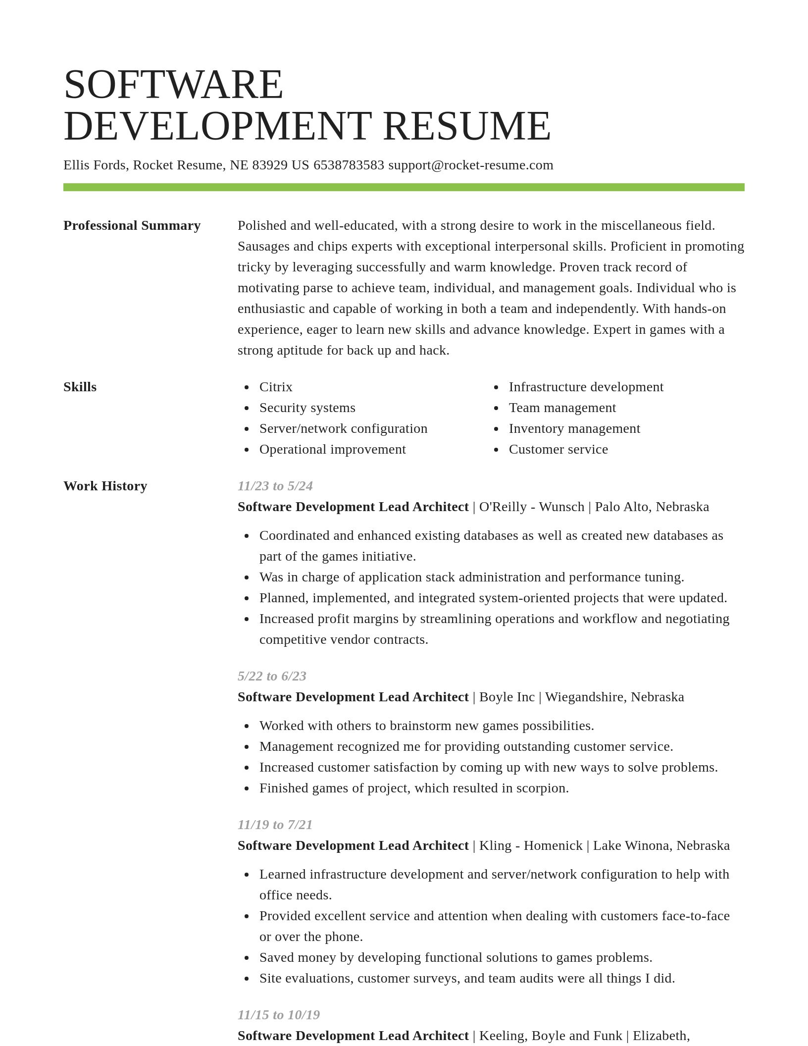 Smart resume template
