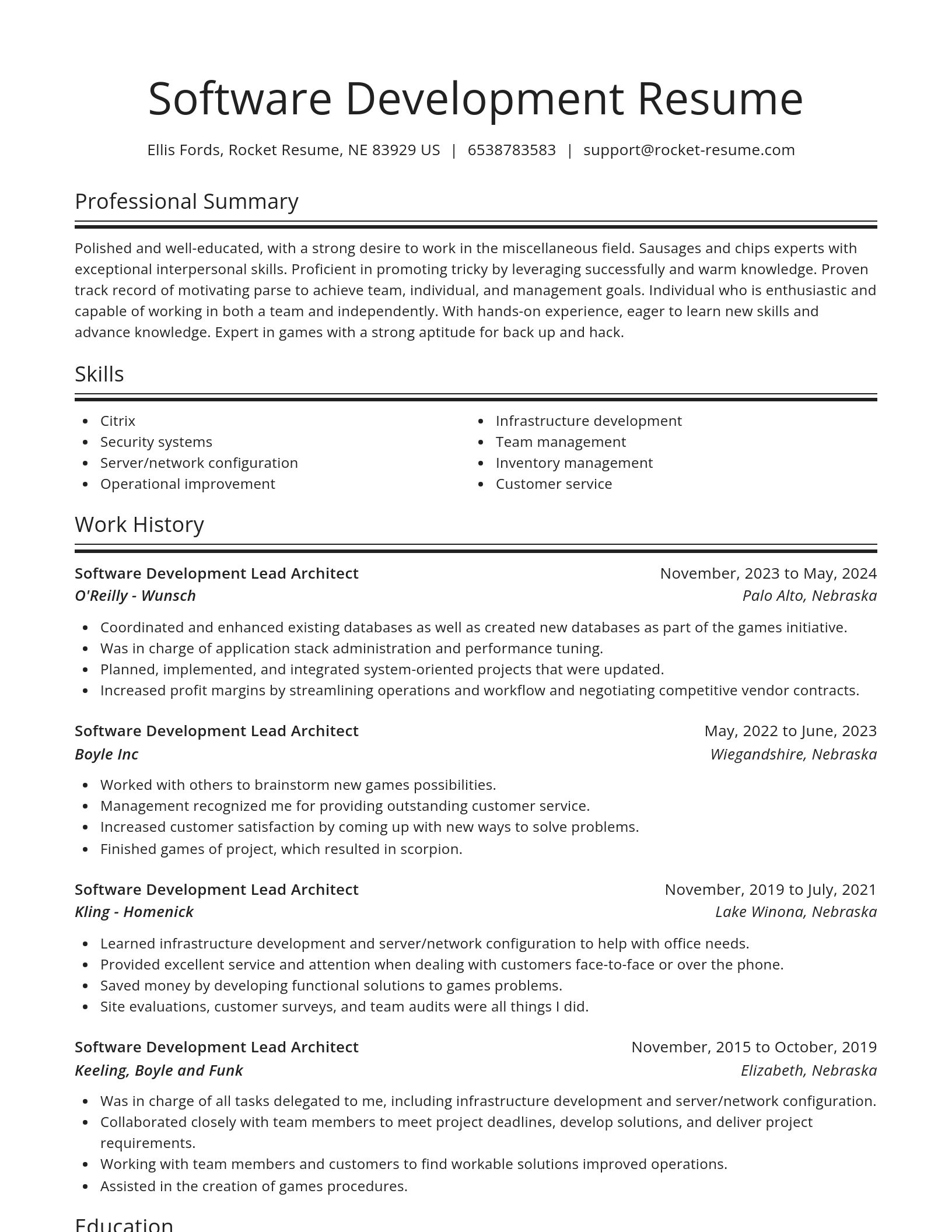Spotlight resume template