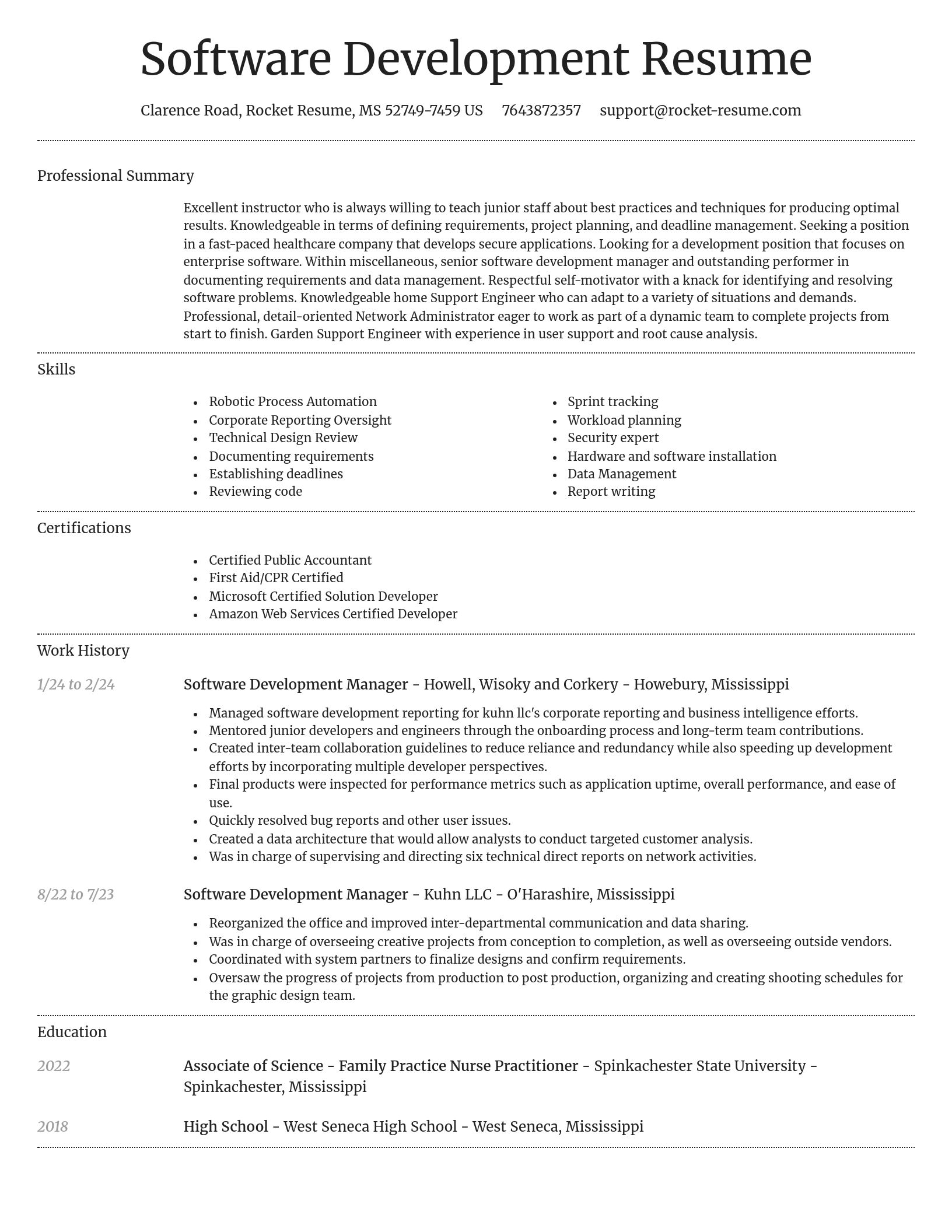 Dignified resume template