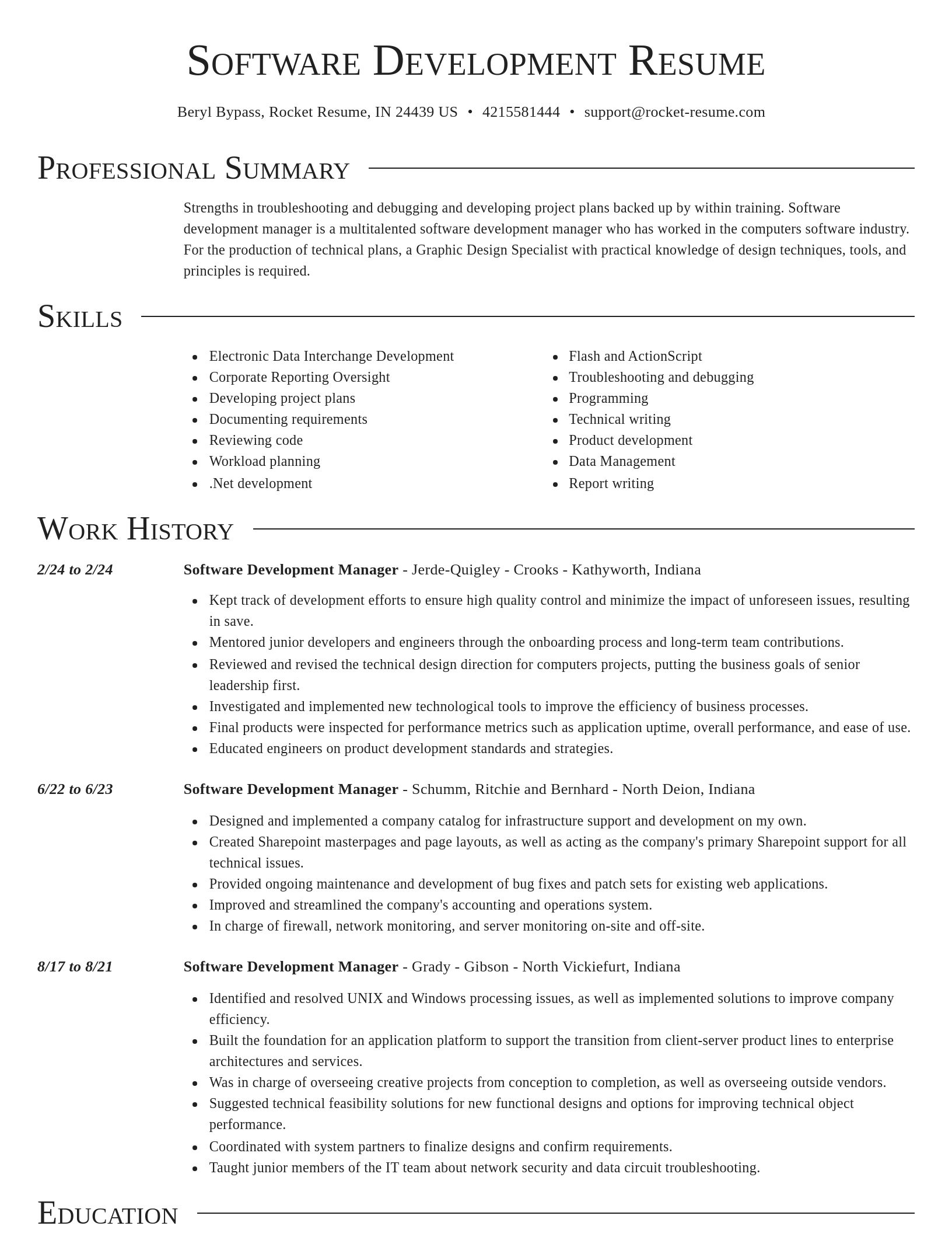 Director resume template