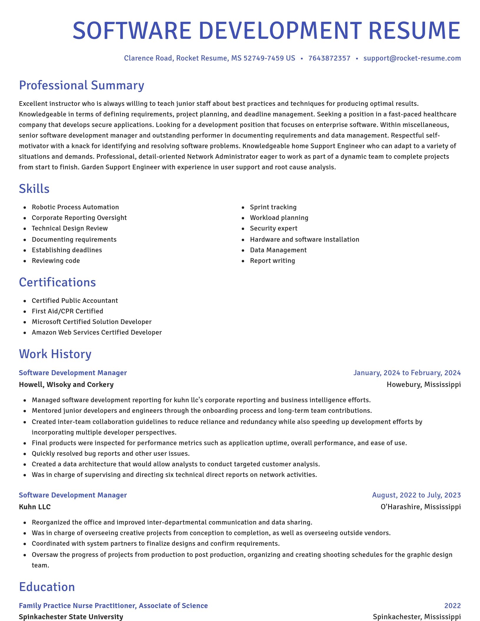 Novel resume template