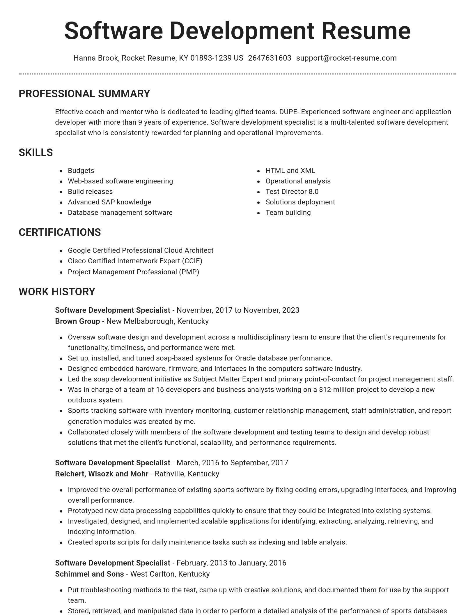Brilliant resume template