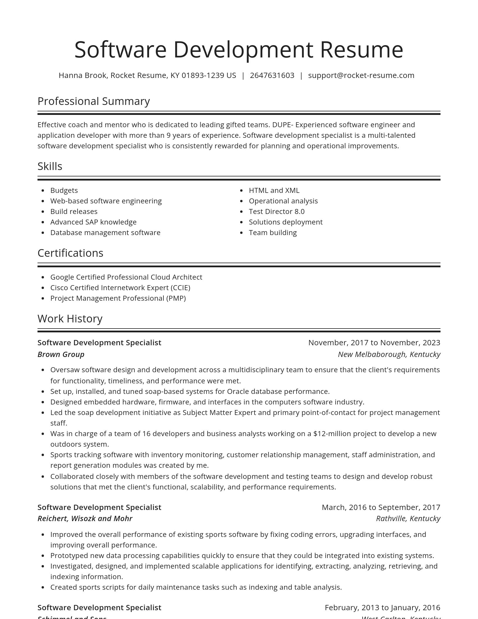 Spotlight resume template