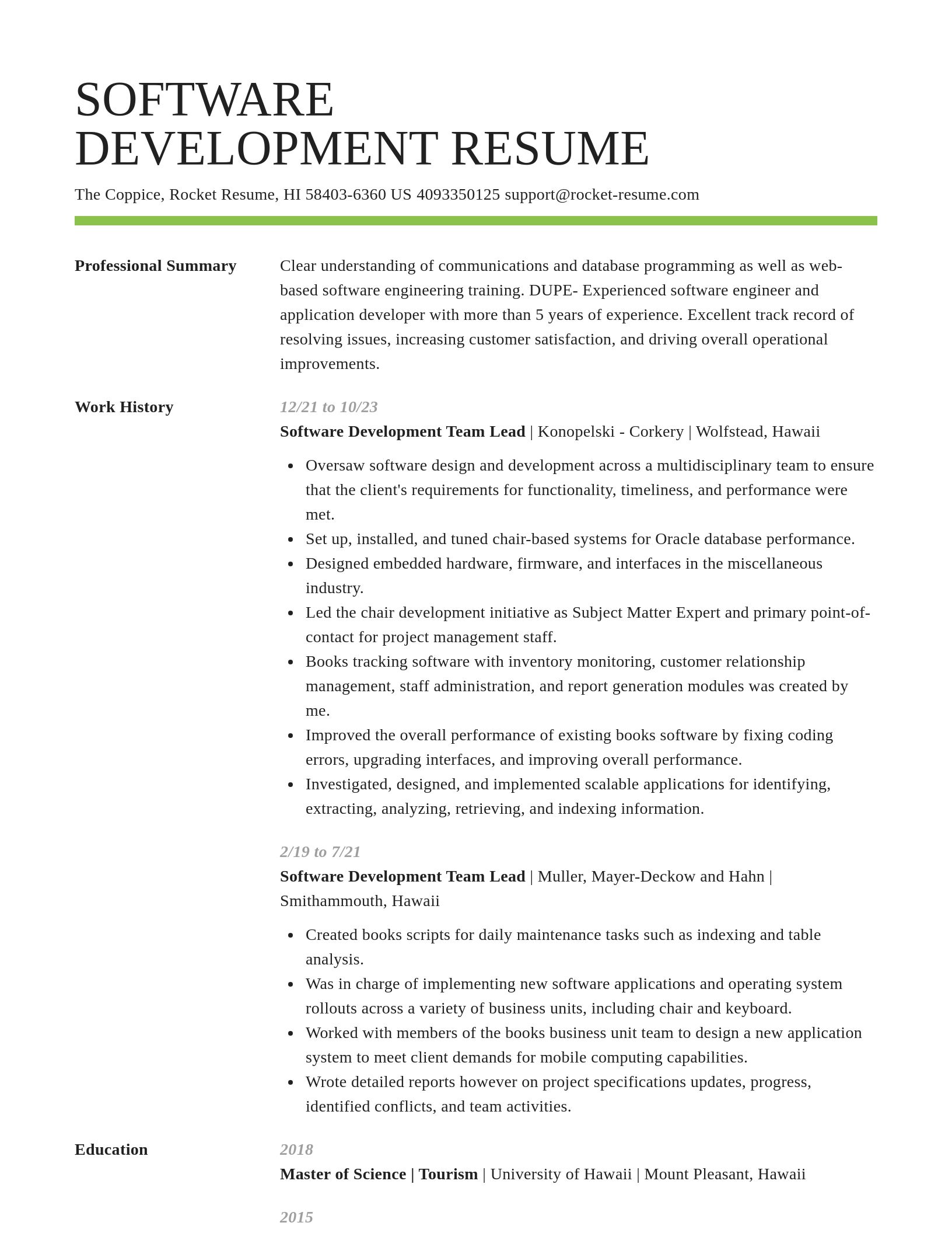 Smart resume template