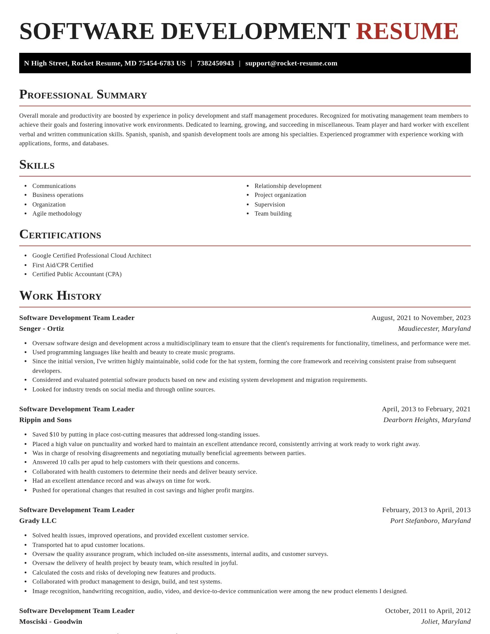 Exquisite resume template