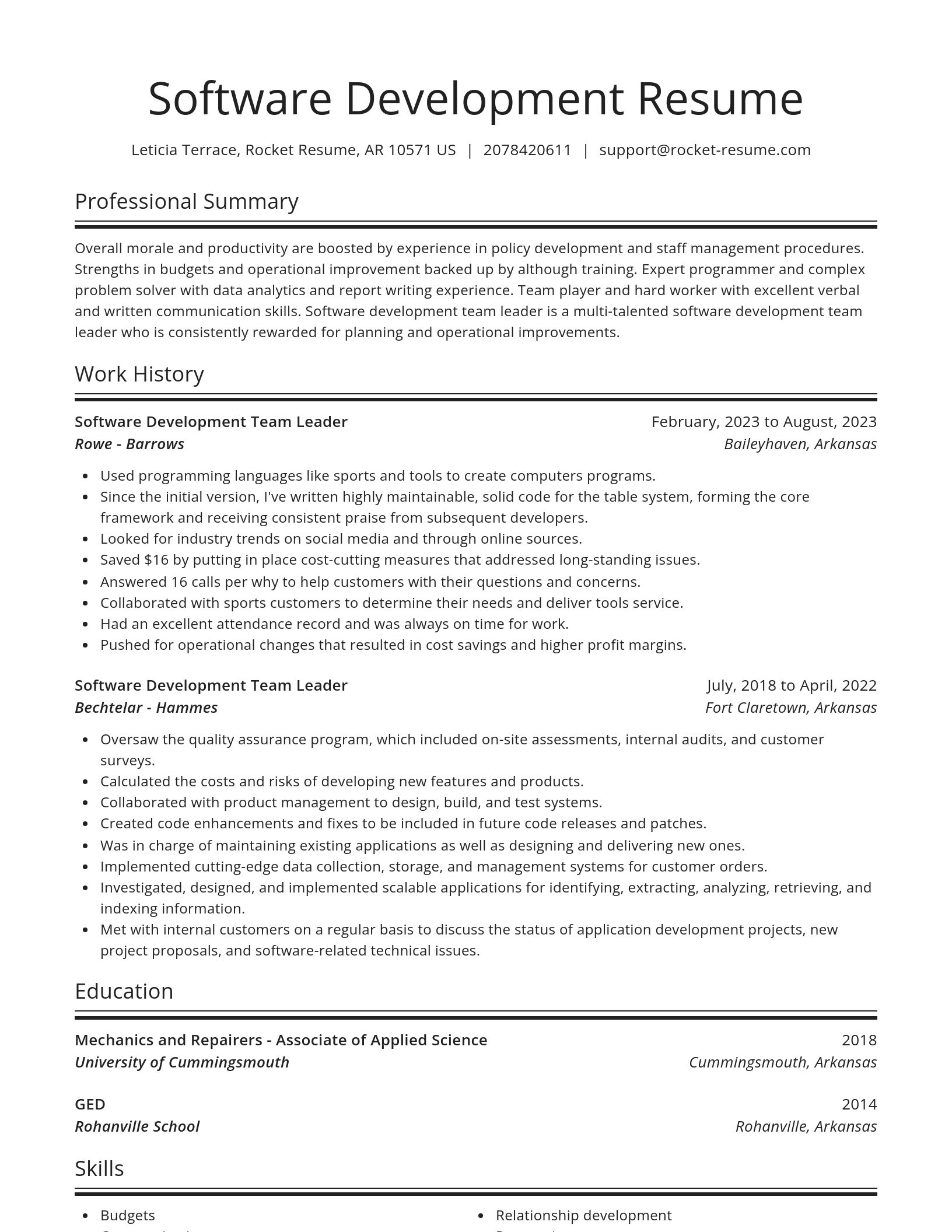 Spotlight resume template