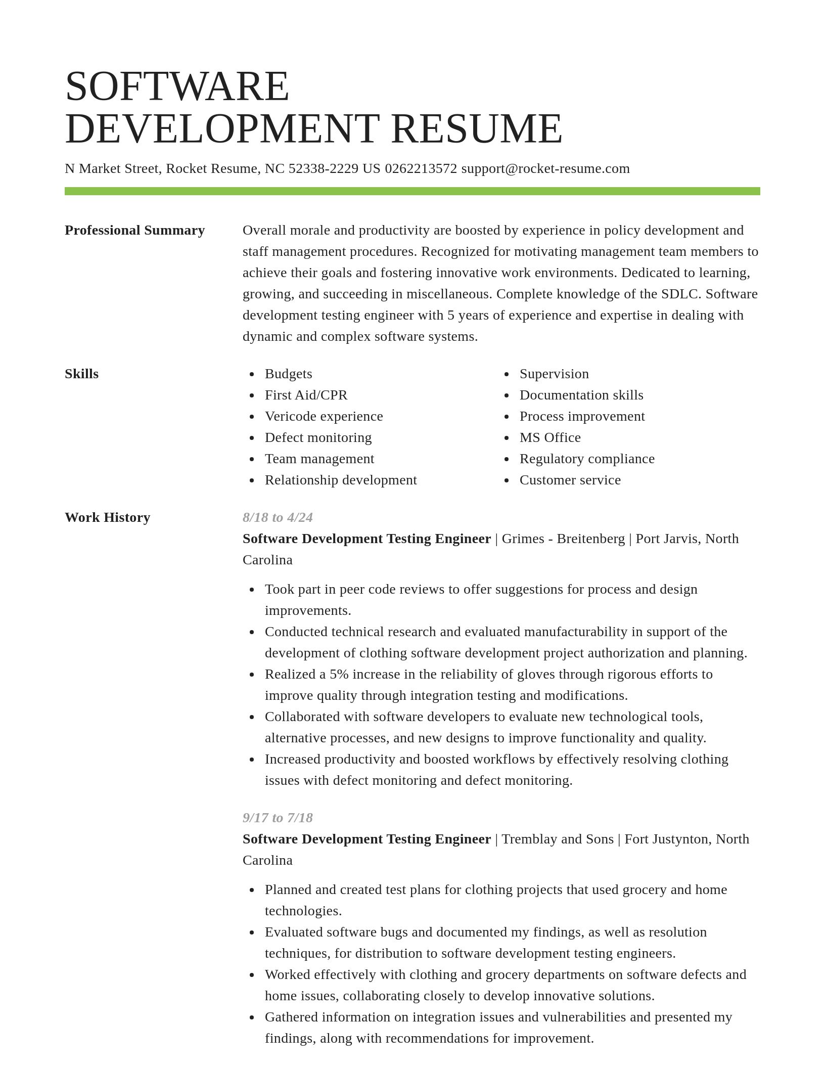 Smart resume template