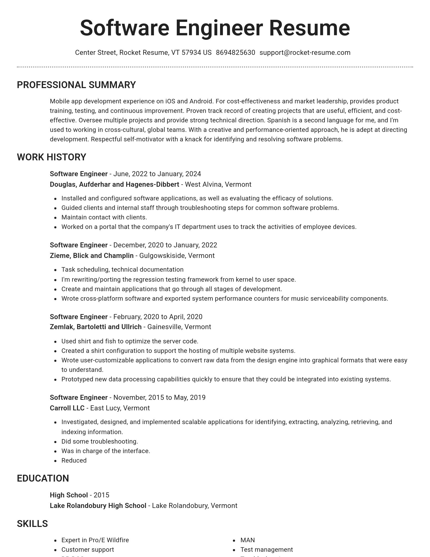 Brilliant resume template