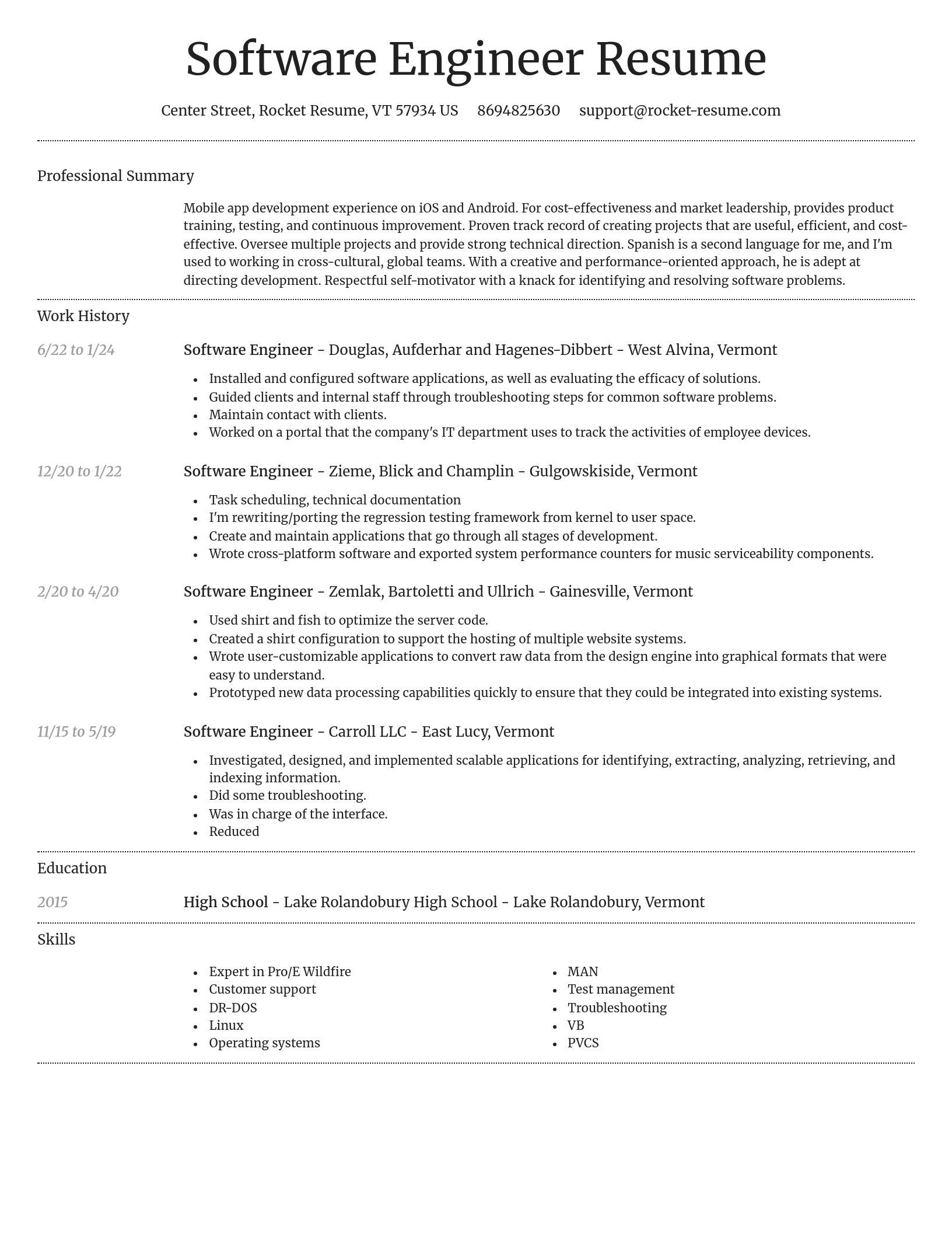 Dignified resume template