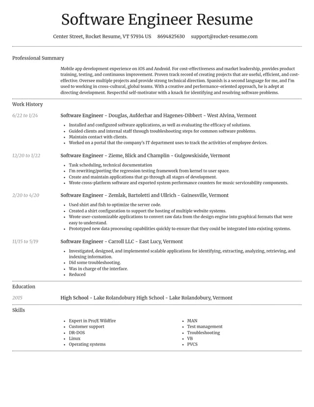 Dignified resume template