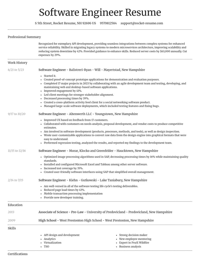 Dignified resume template