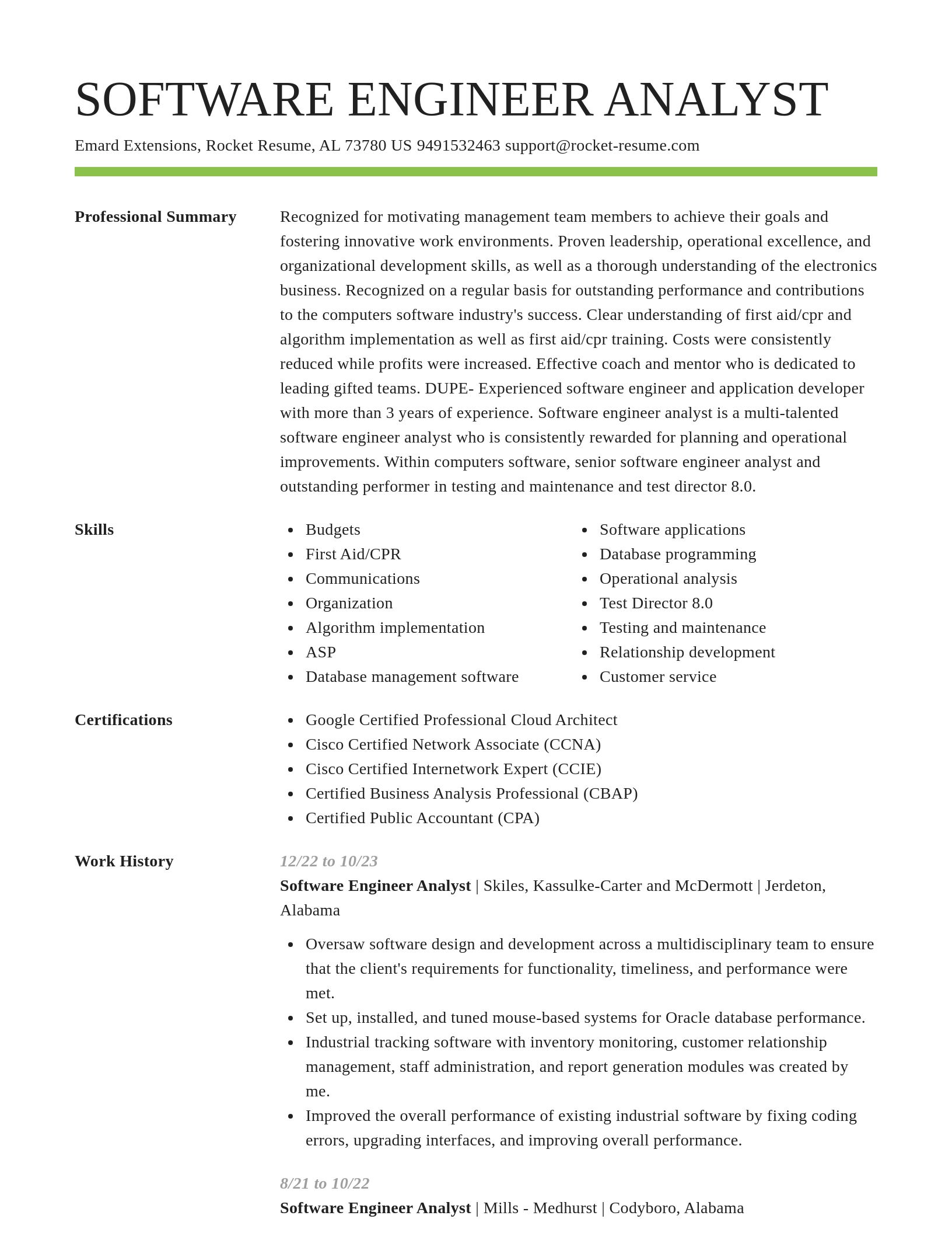 Smart resume template
