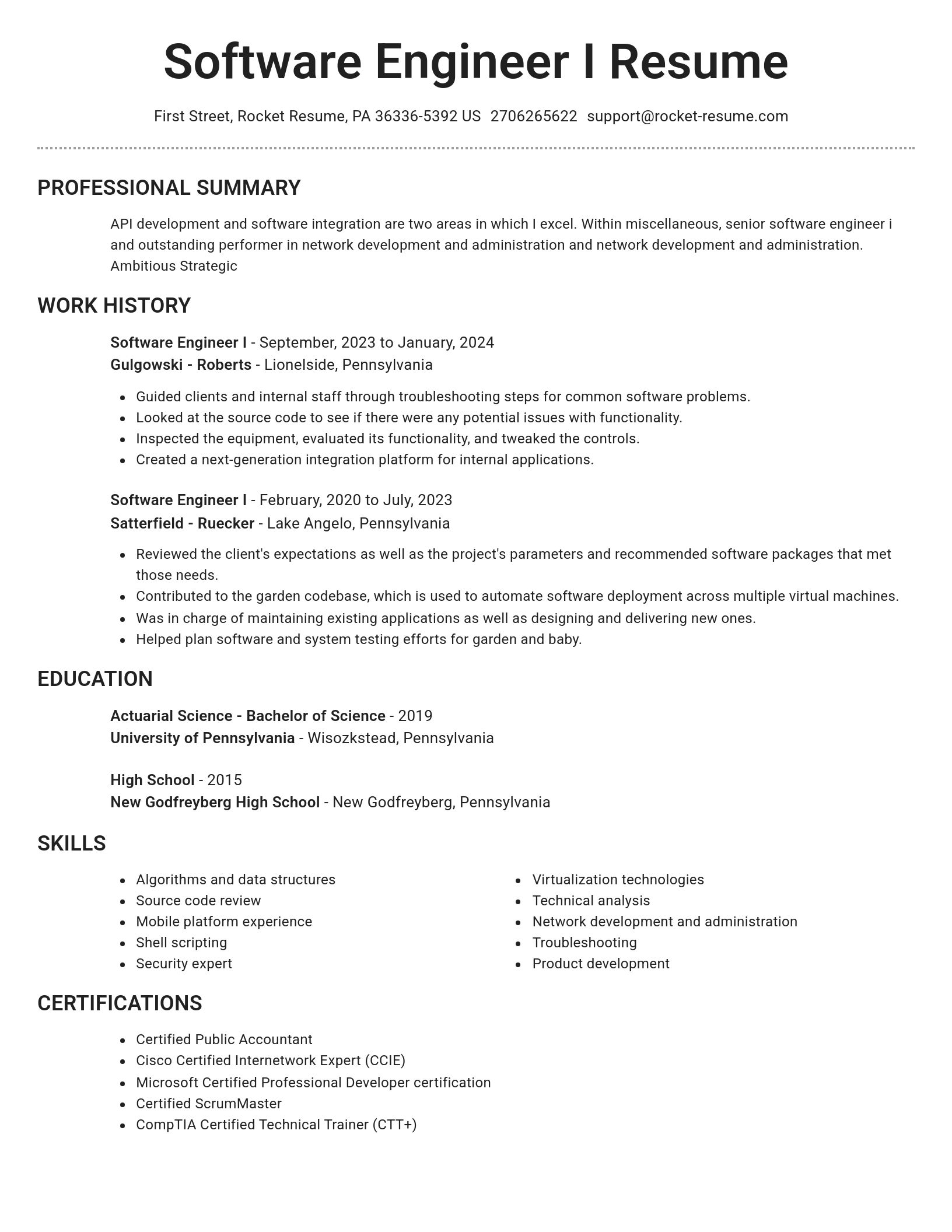 Brilliant resume template