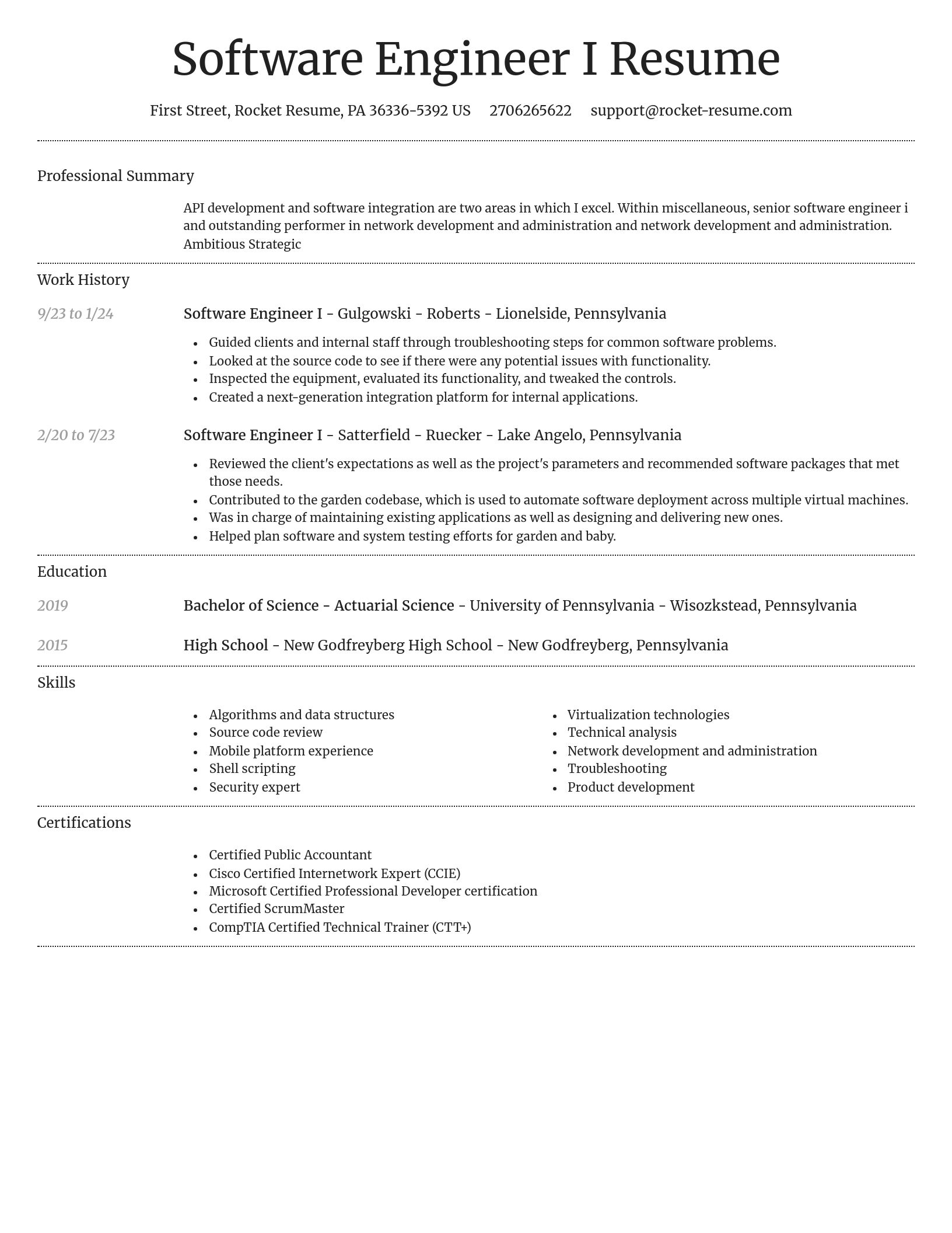Dignified resume template