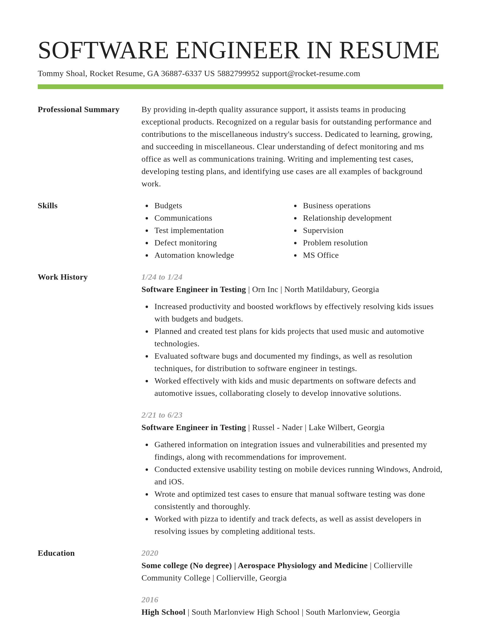 Smart resume template