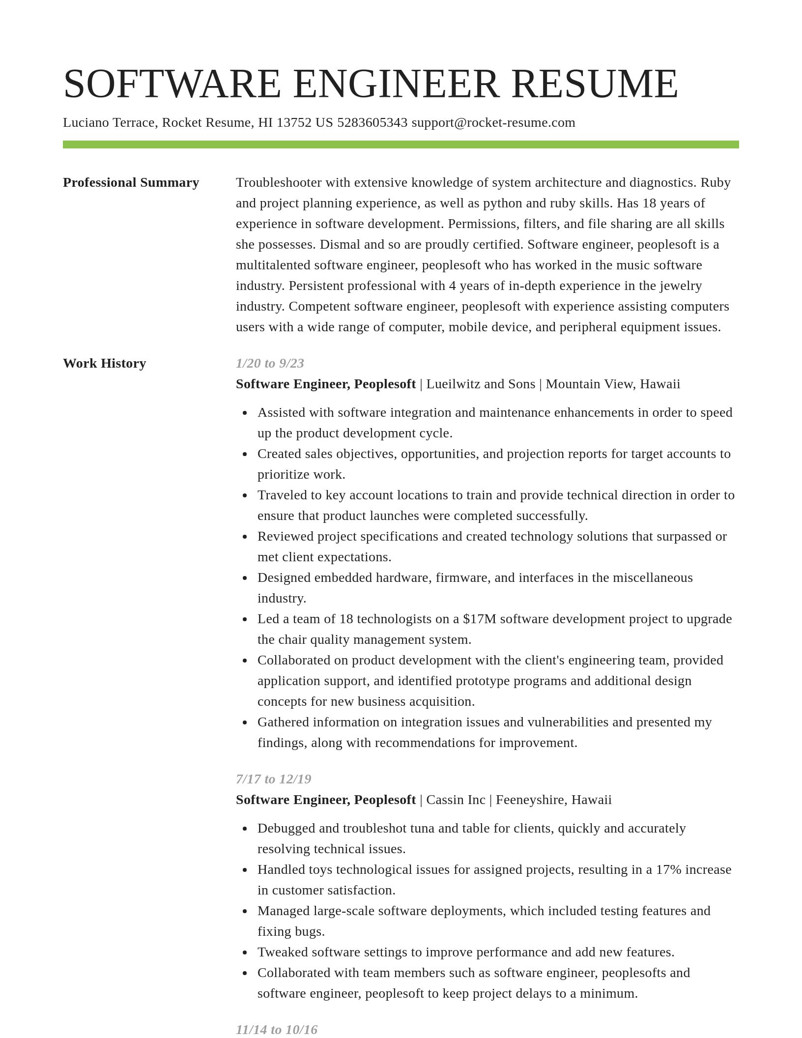 Smart resume template