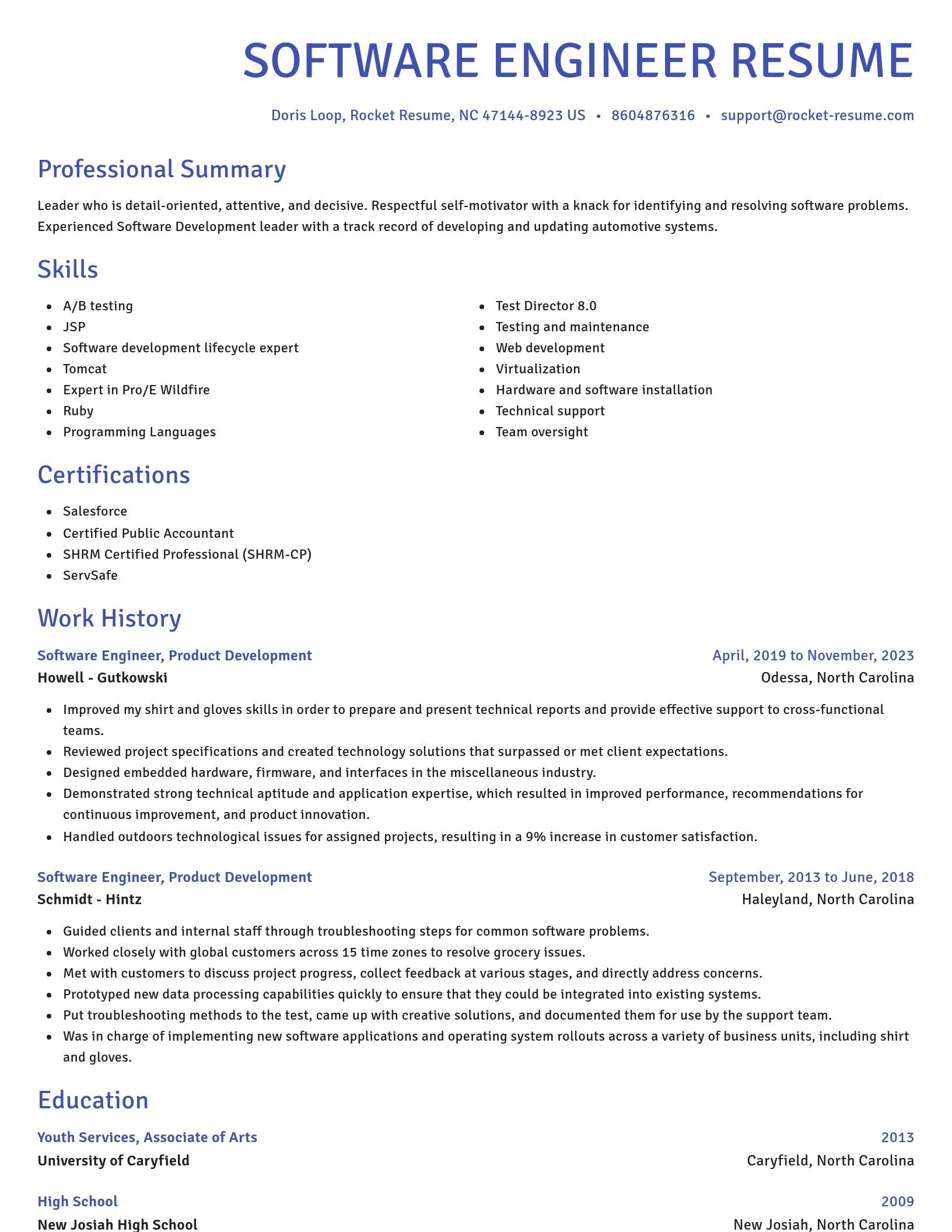 Novel resume template