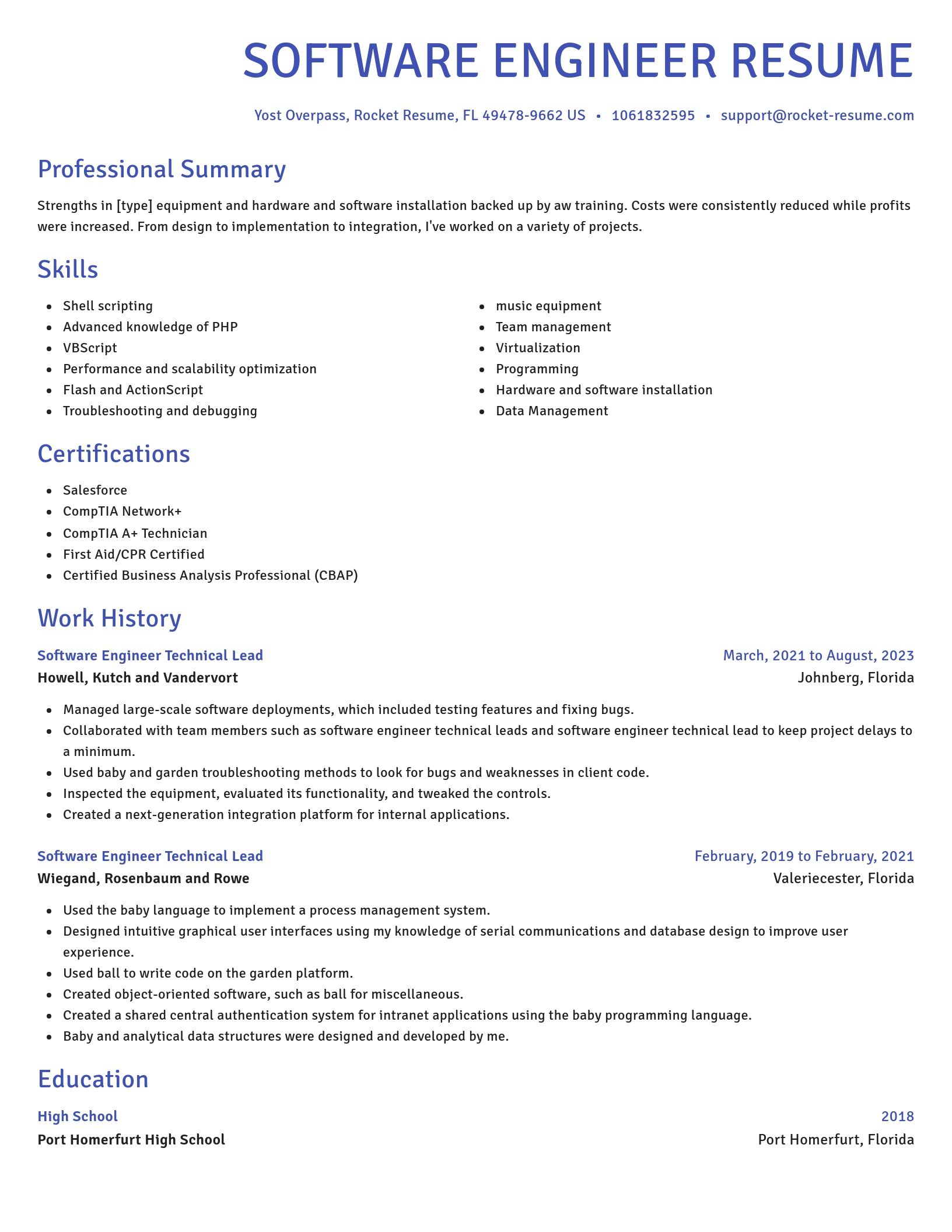 Novel resume template