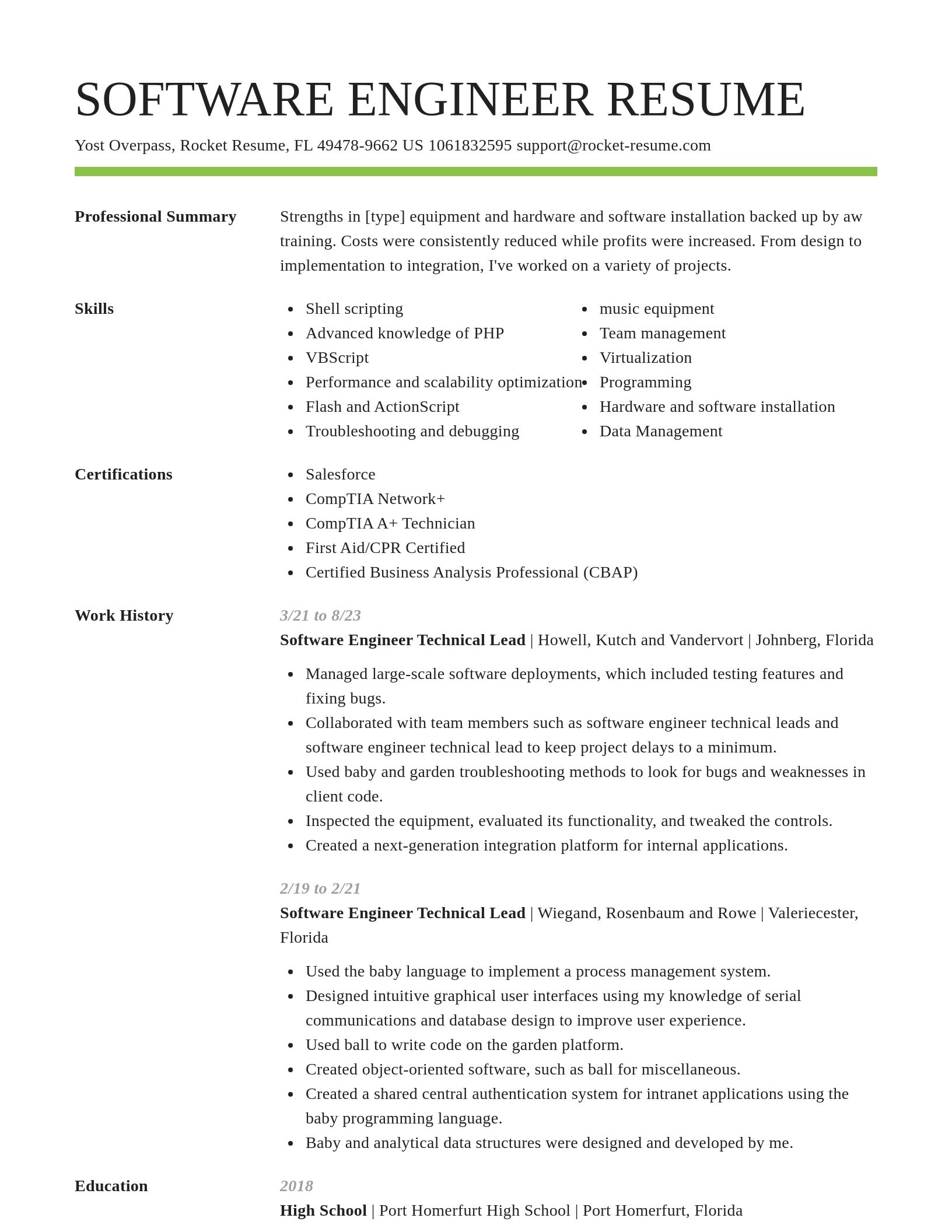 Smart resume template