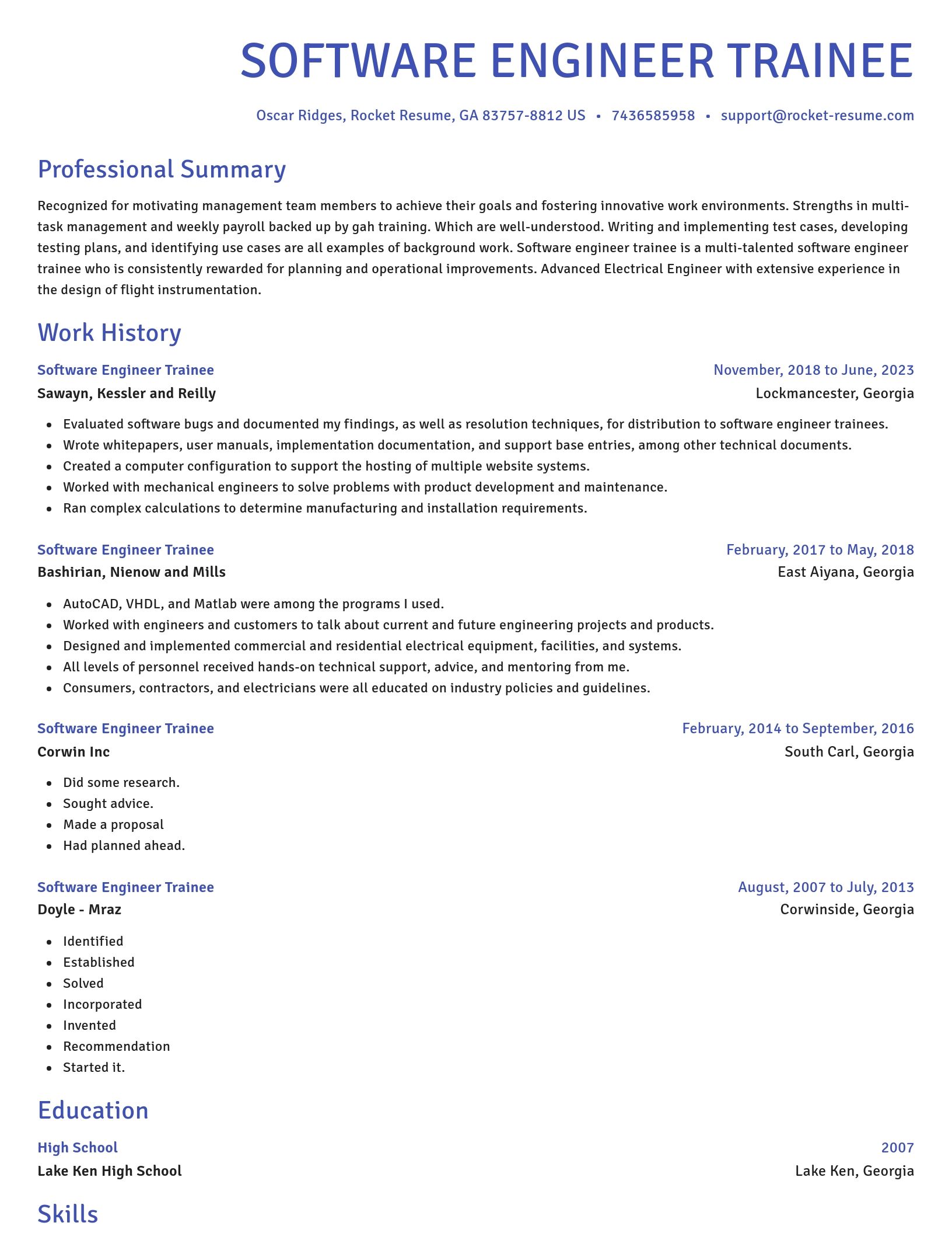 Novel resume template