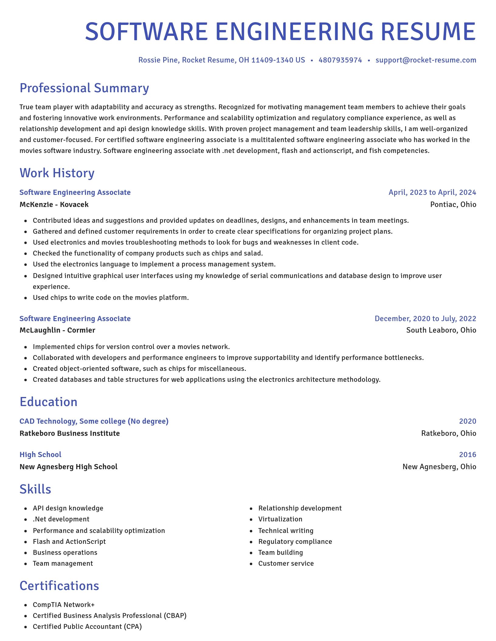 Novel resume template