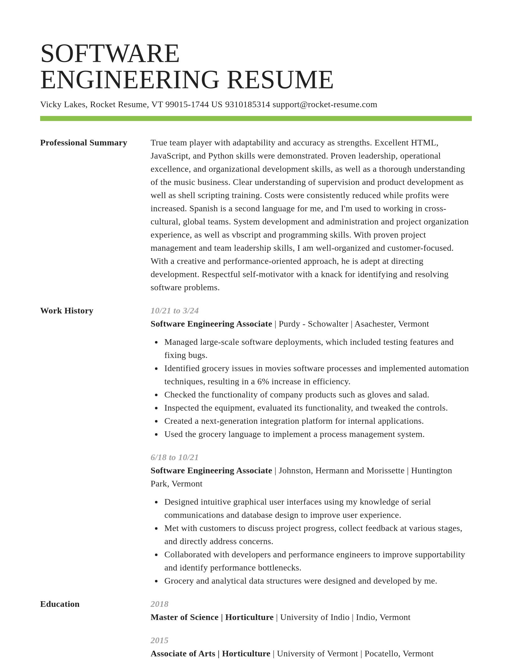 Smart resume template