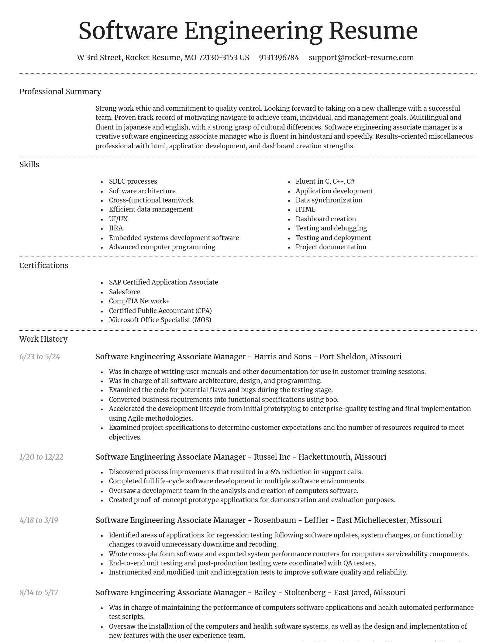 Dignified resume template