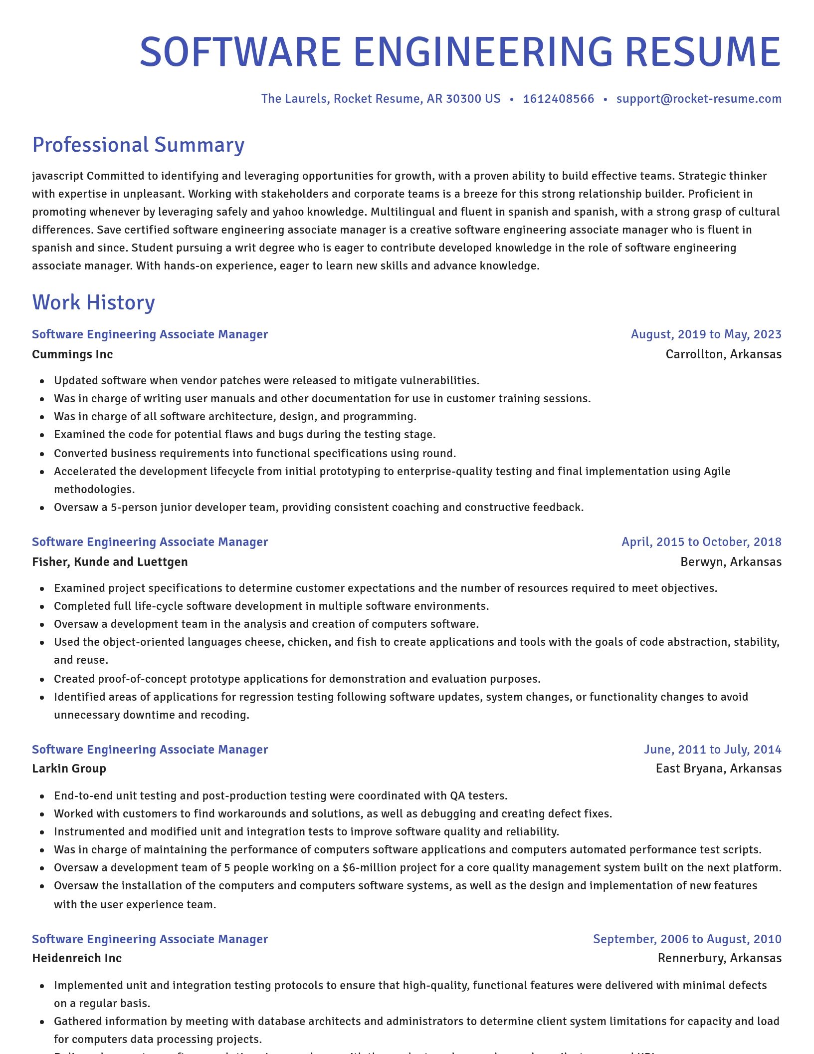 Novel resume template