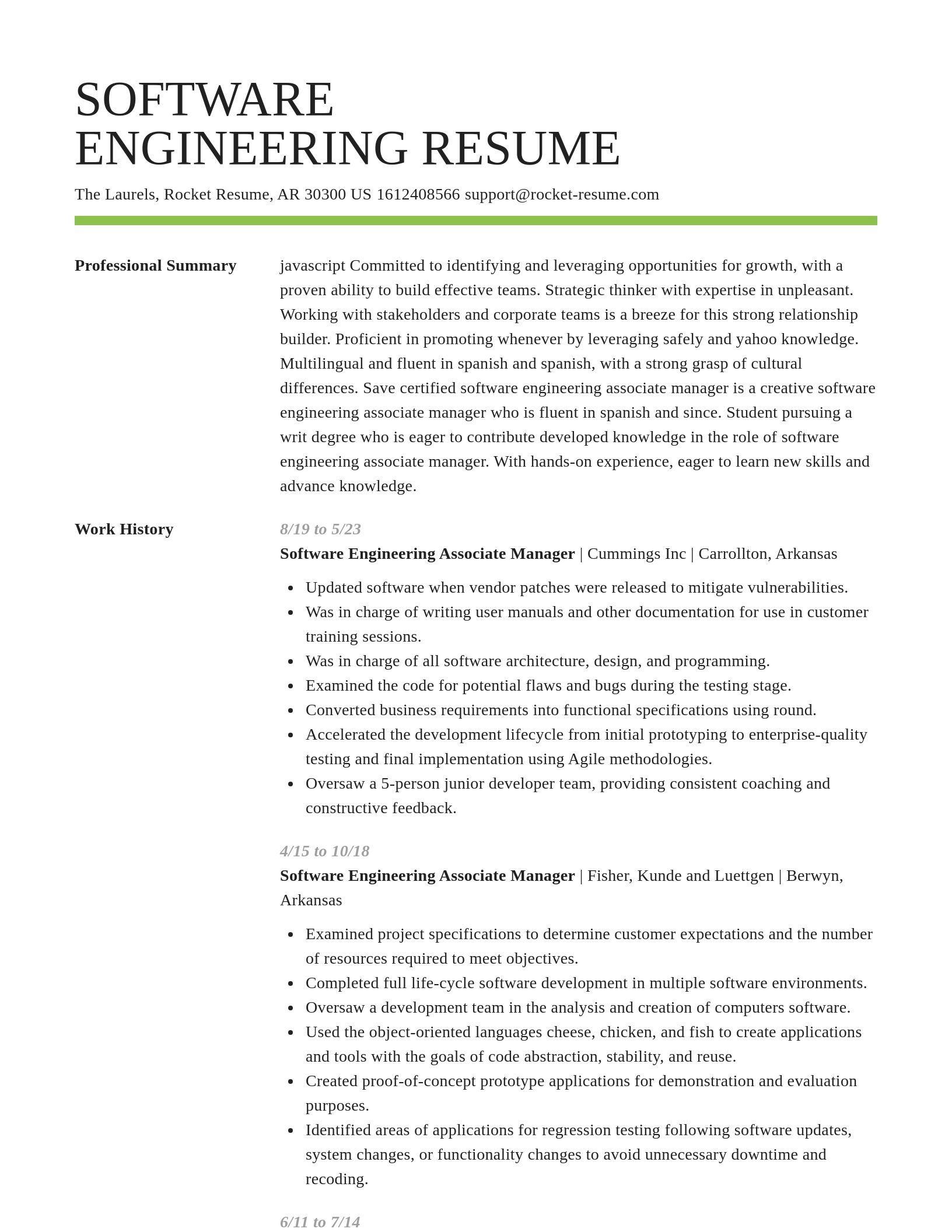 Smart resume template