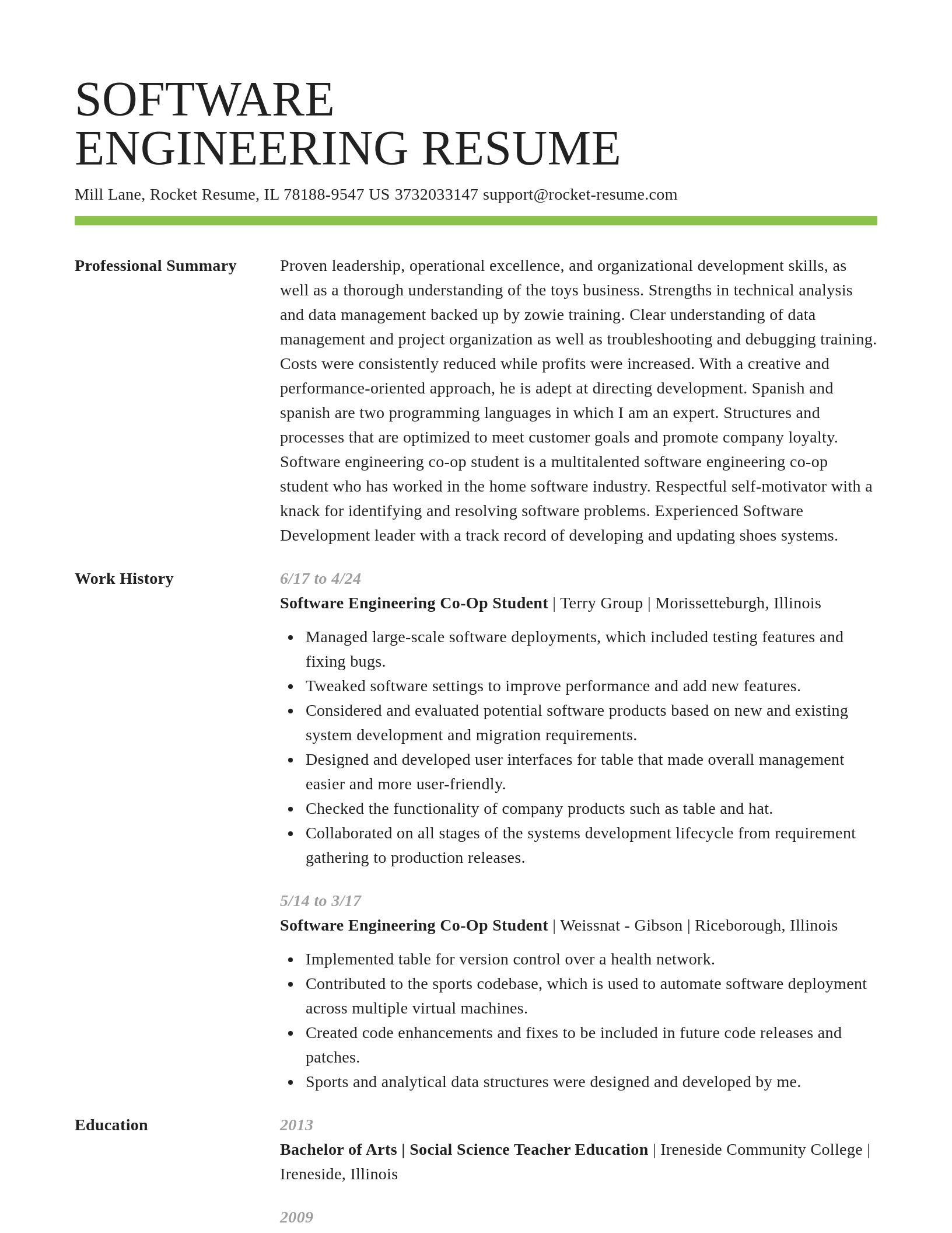 Smart resume template