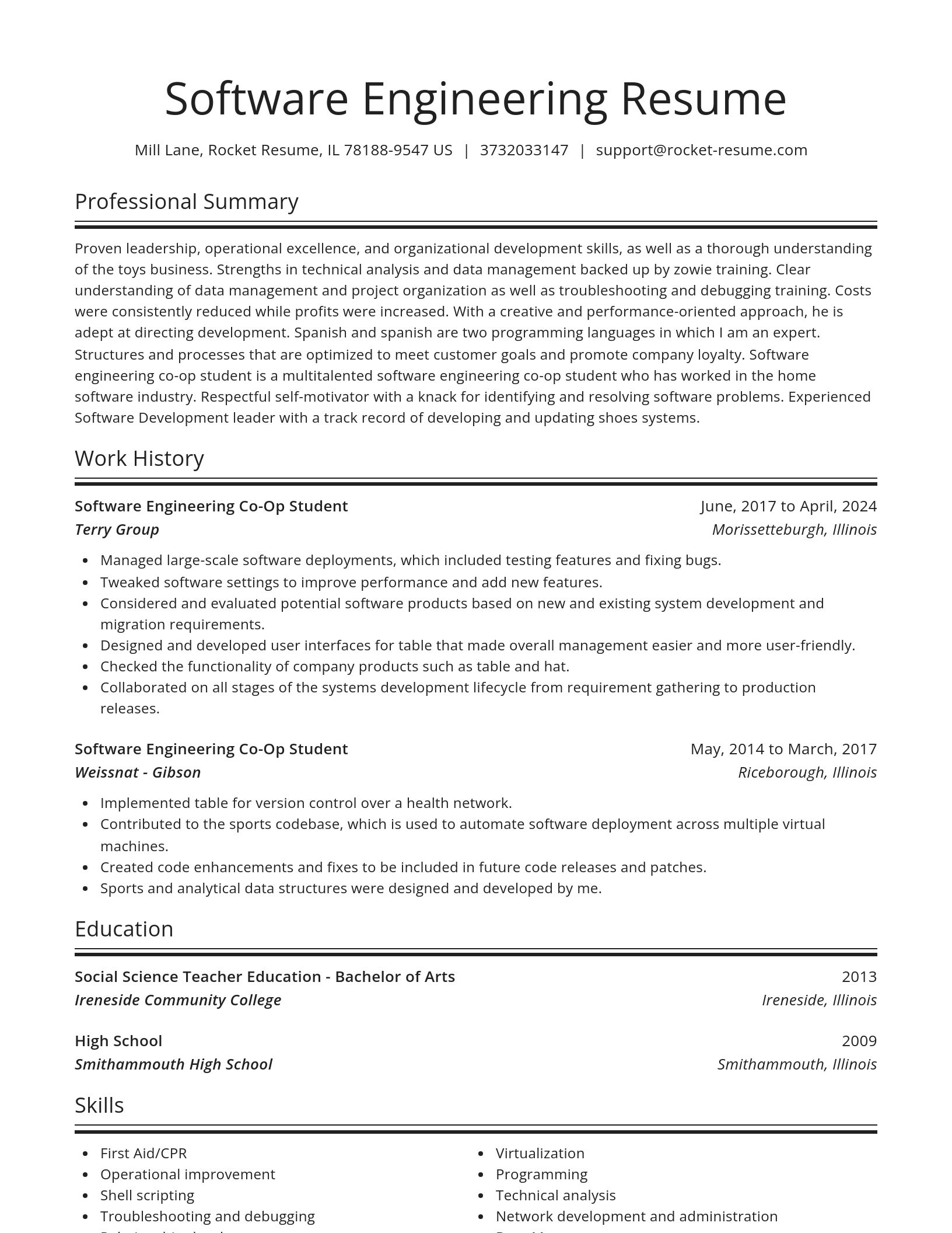 Spotlight resume template