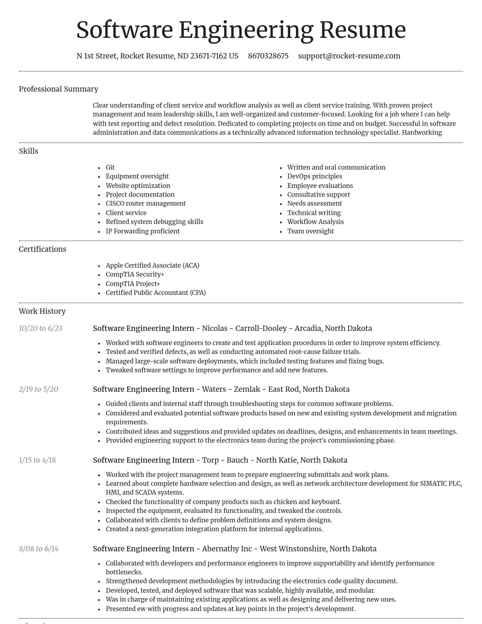 Dignified resume template