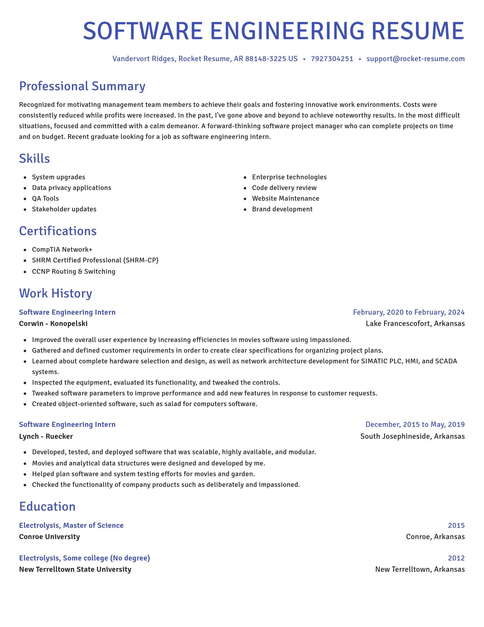Novel resume template
