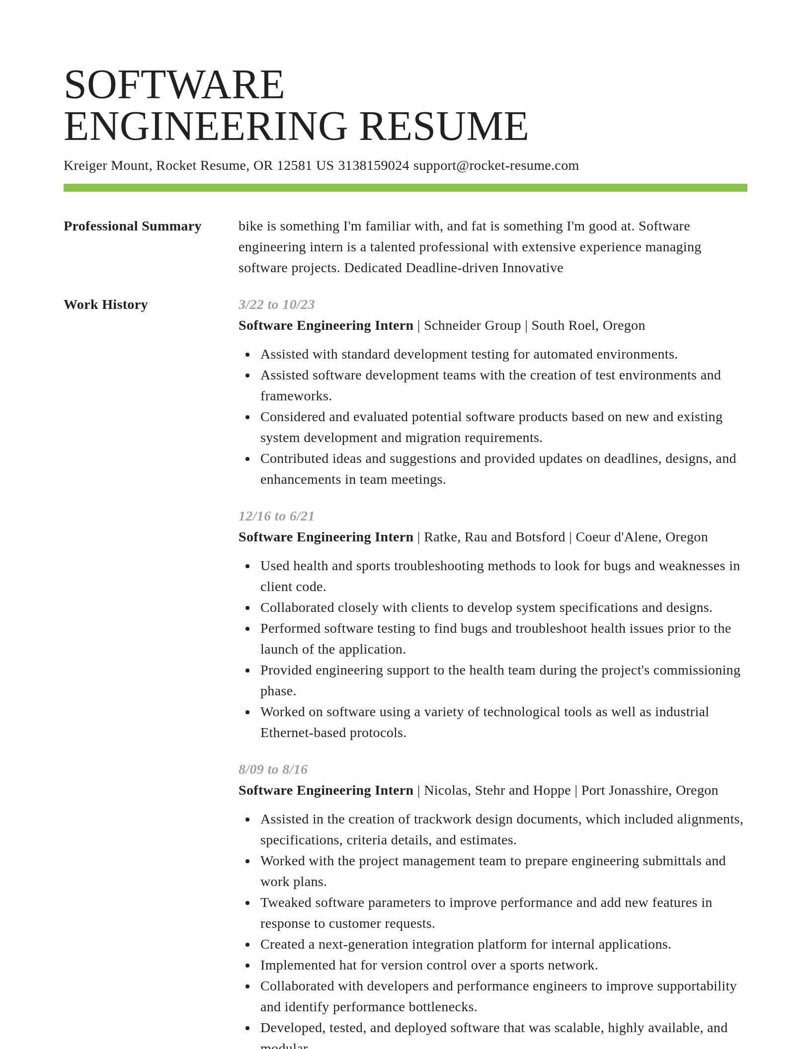 Smart resume template
