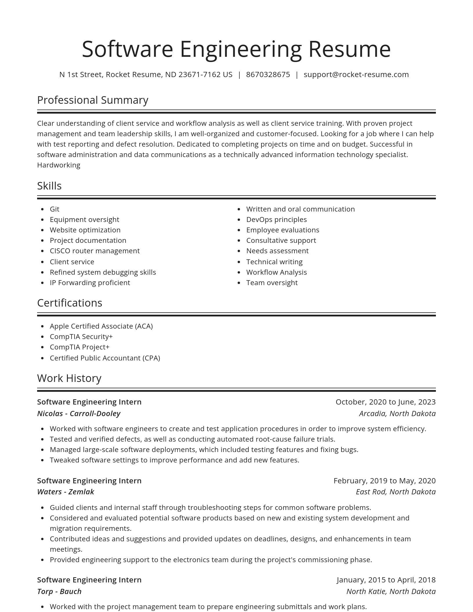 Spotlight resume template