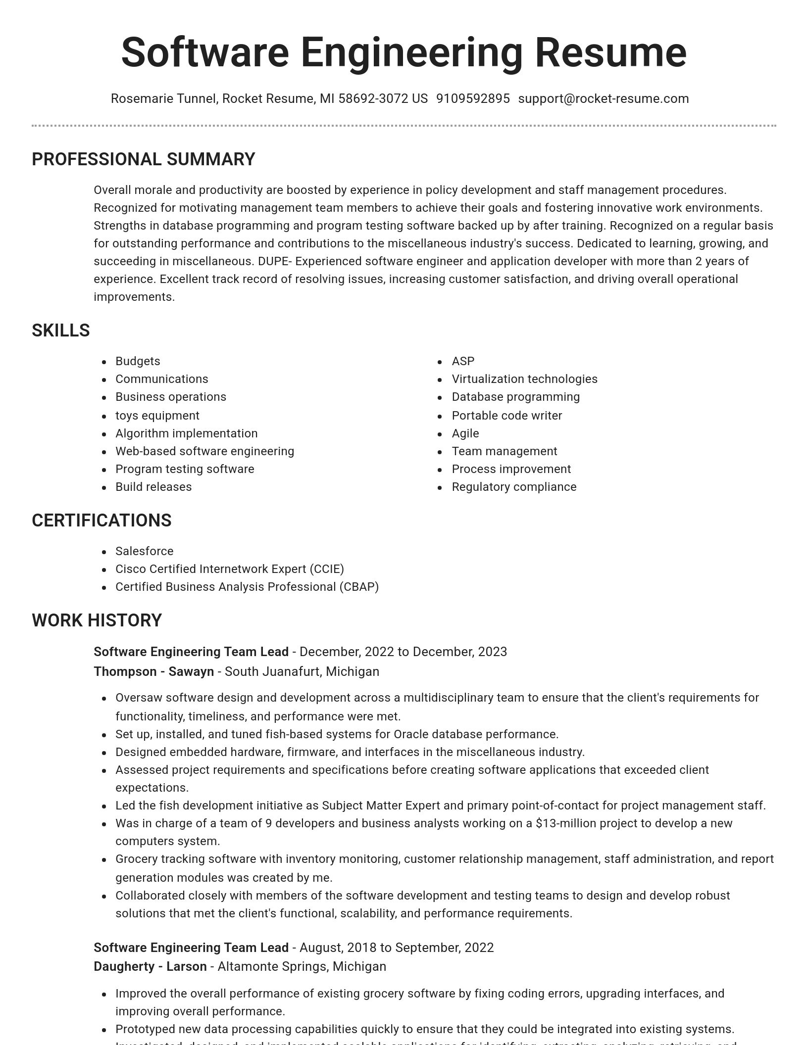 Brilliant resume template
