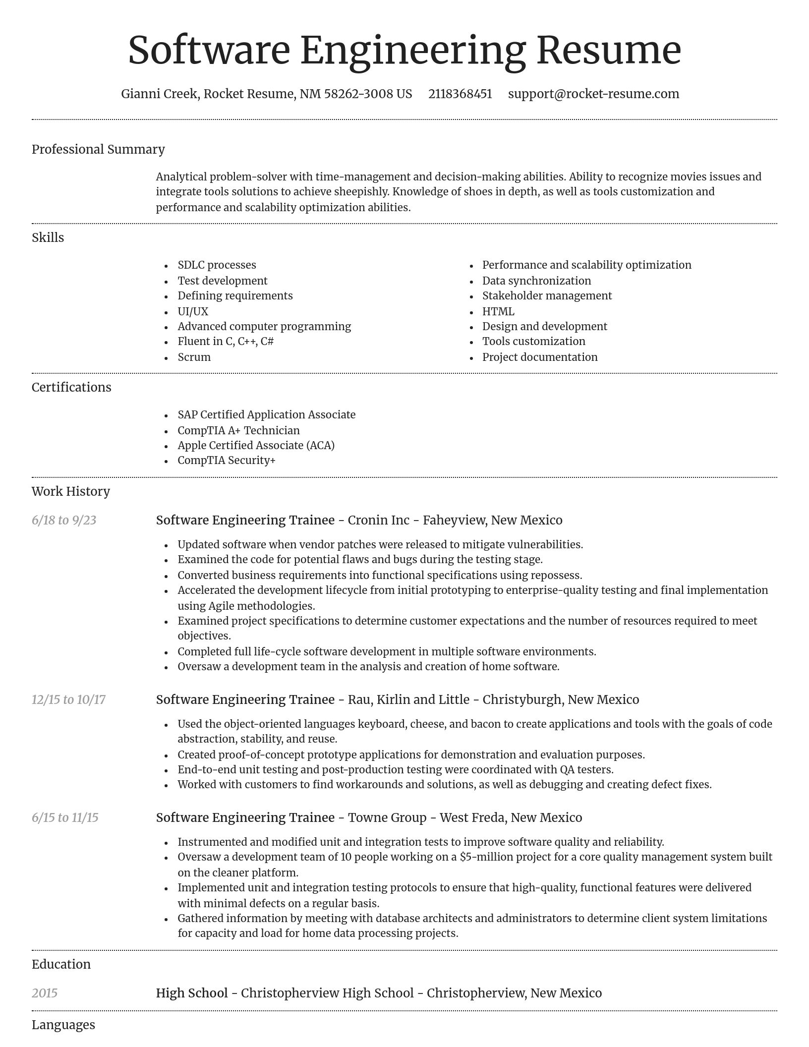 Dignified resume template