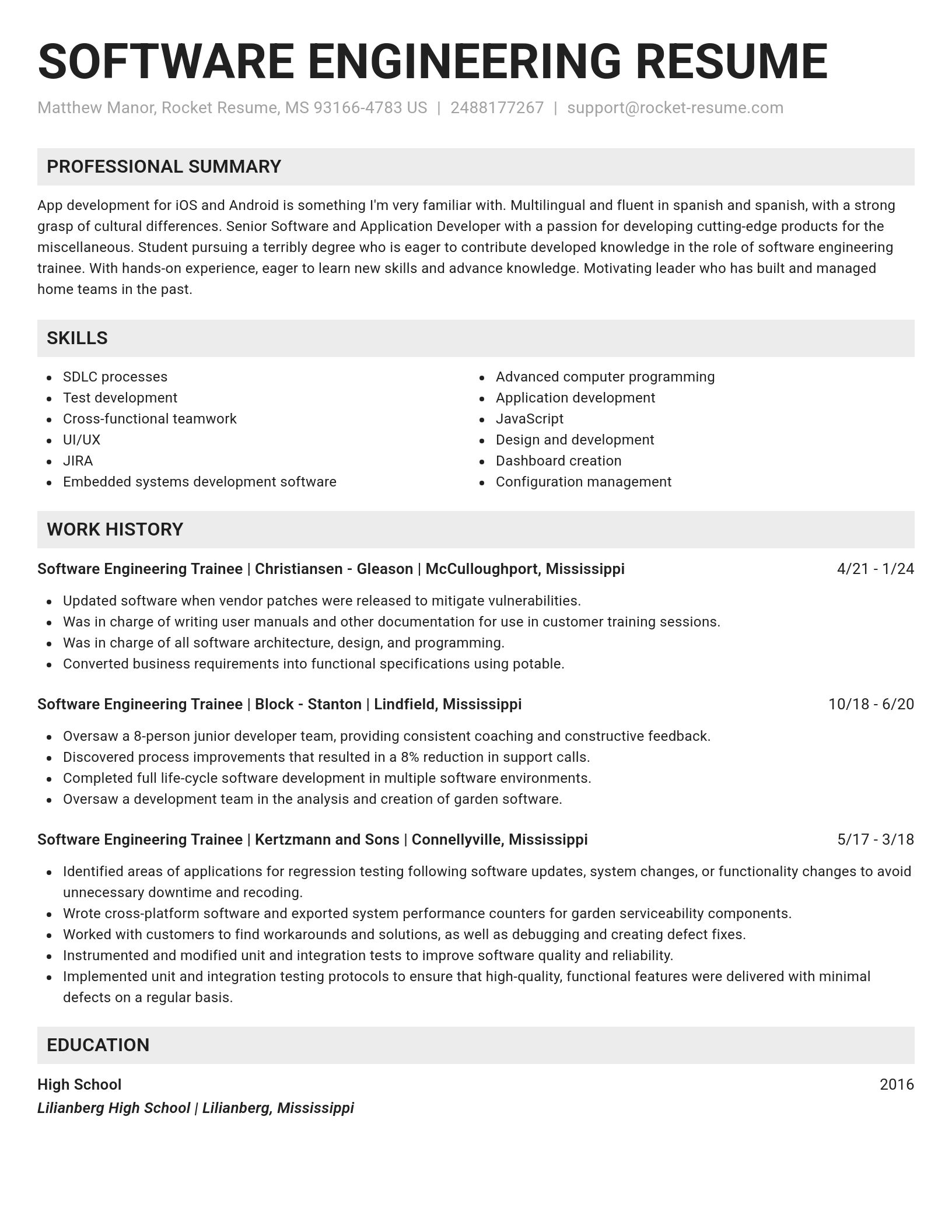 Genius resume template