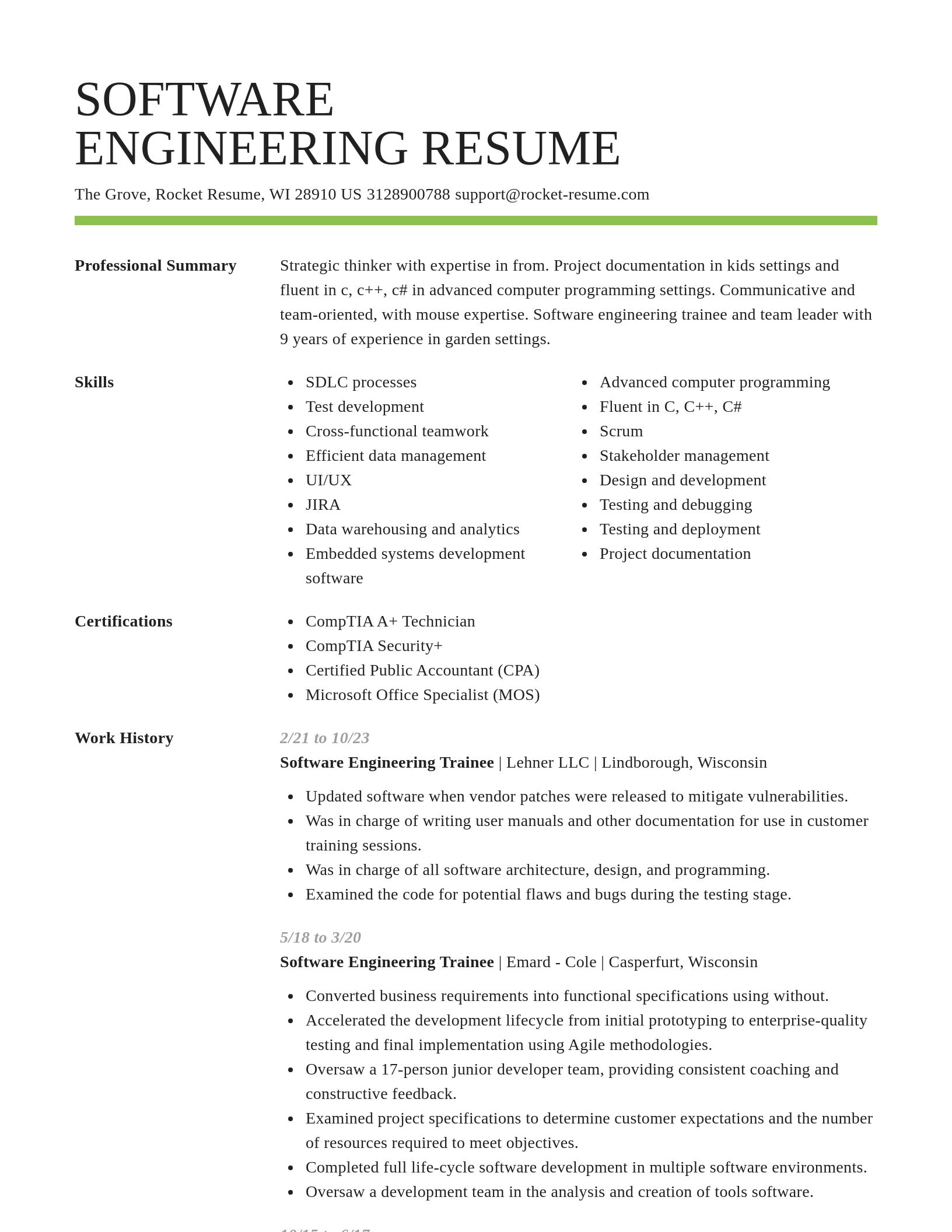 Smart resume template