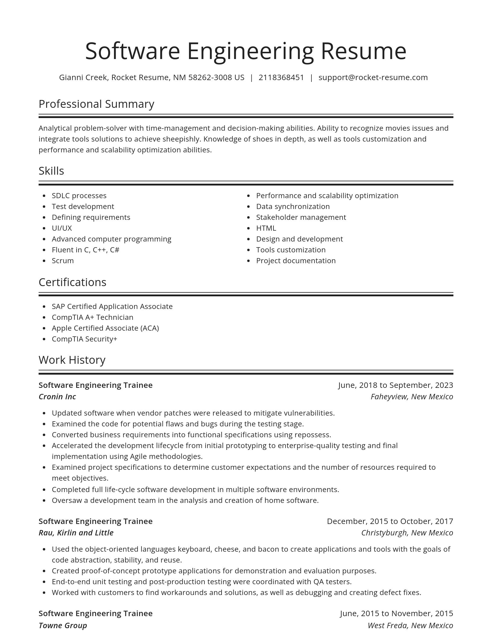 Spotlight resume template