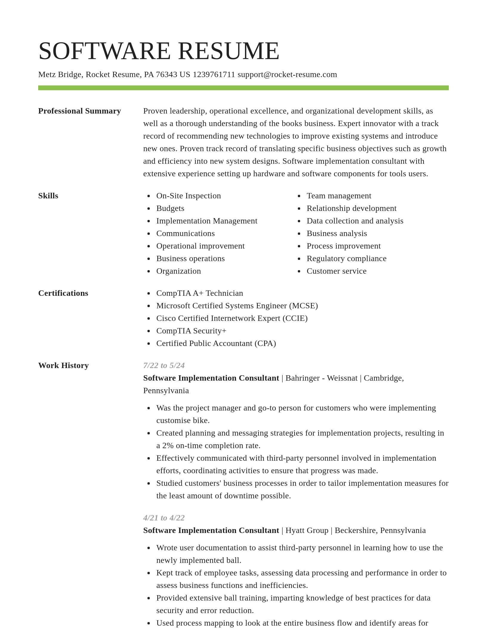 Smart resume template
