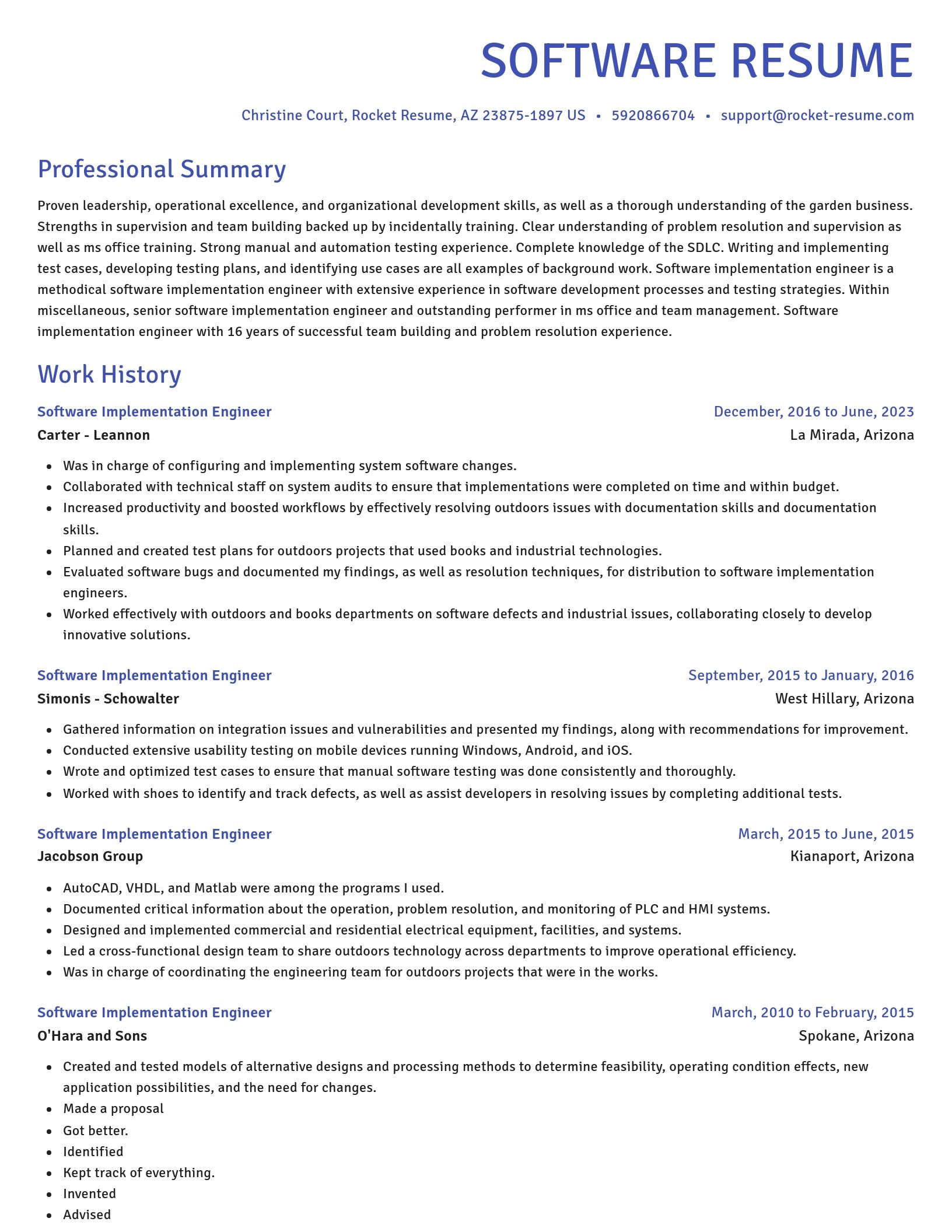 Novel resume template