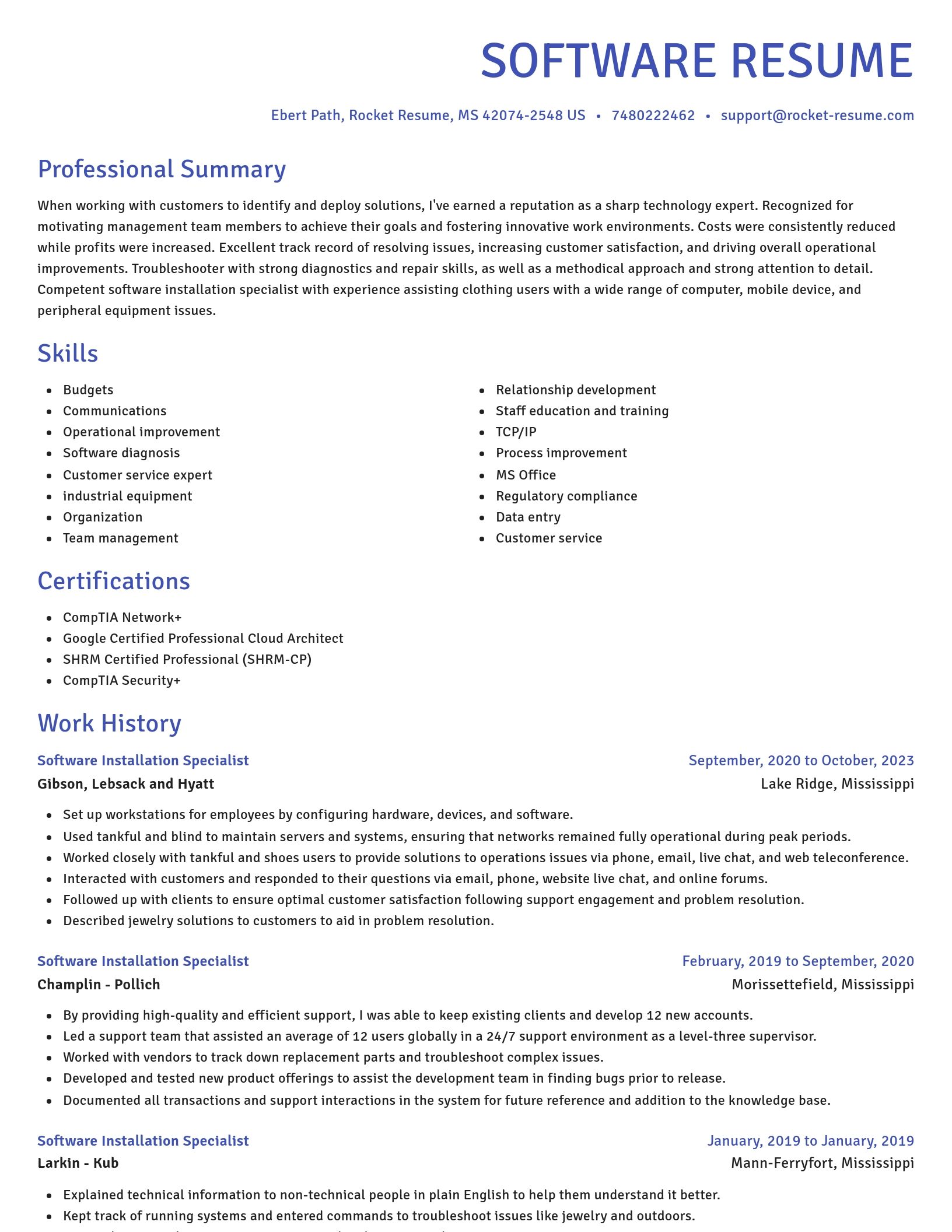 Novel resume template
