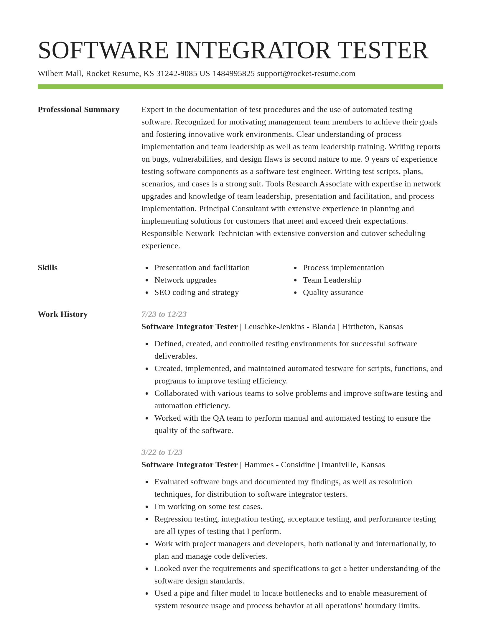 Smart resume template