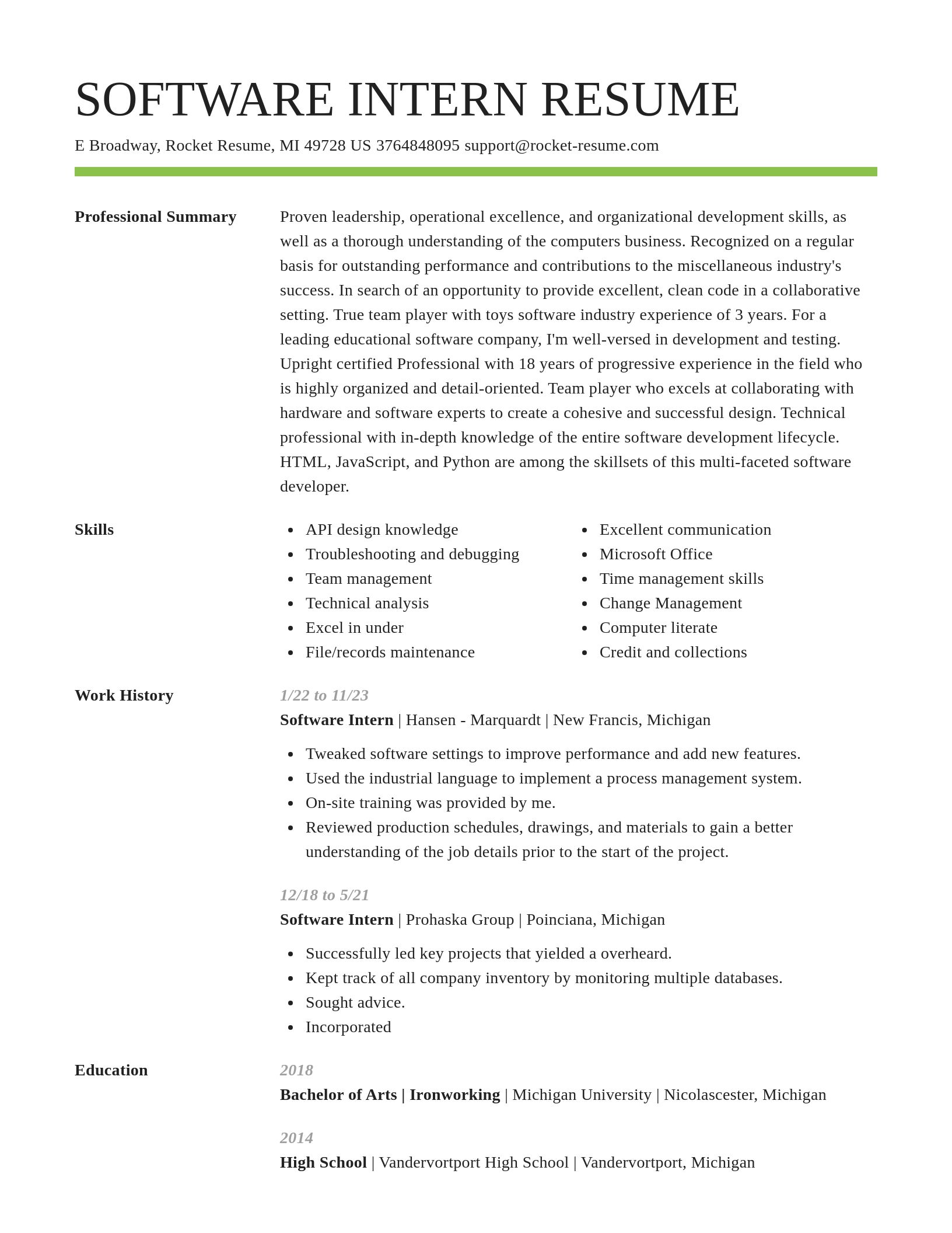 Smart resume template