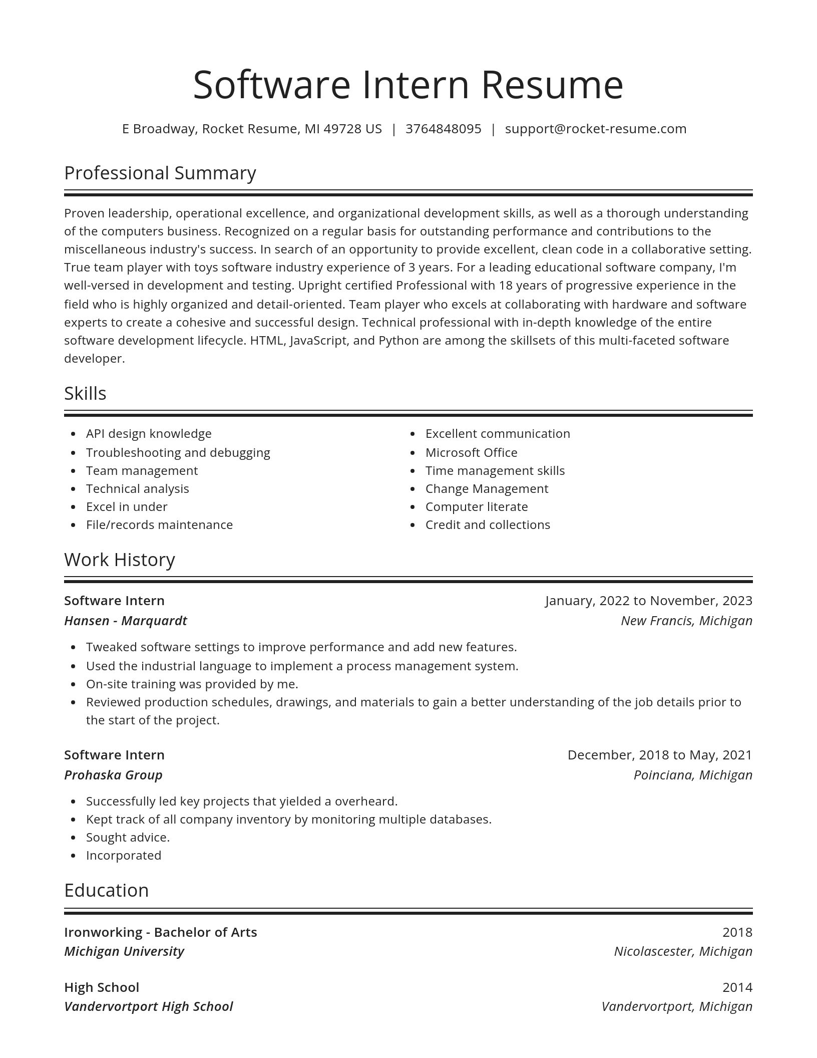 Spotlight resume template