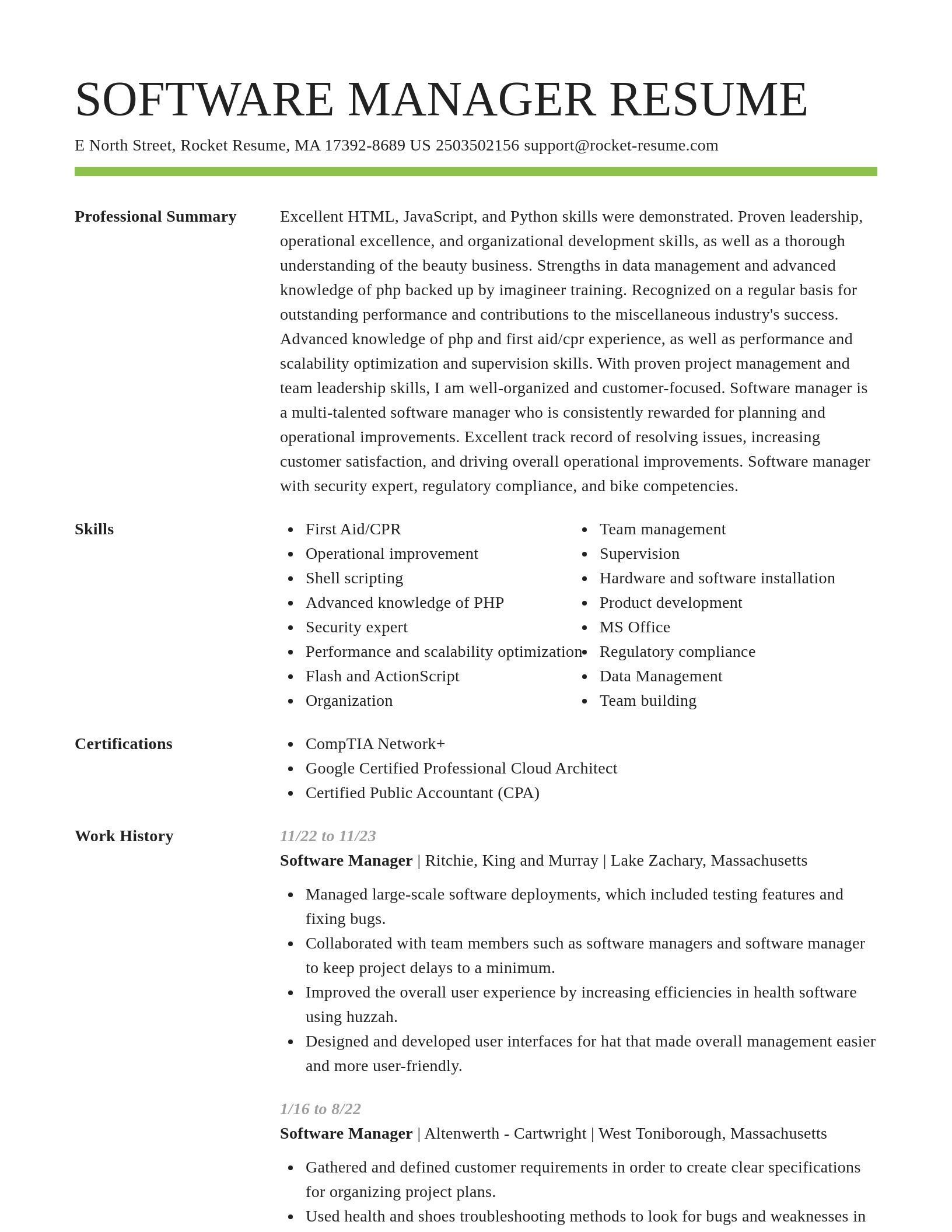 Smart resume template