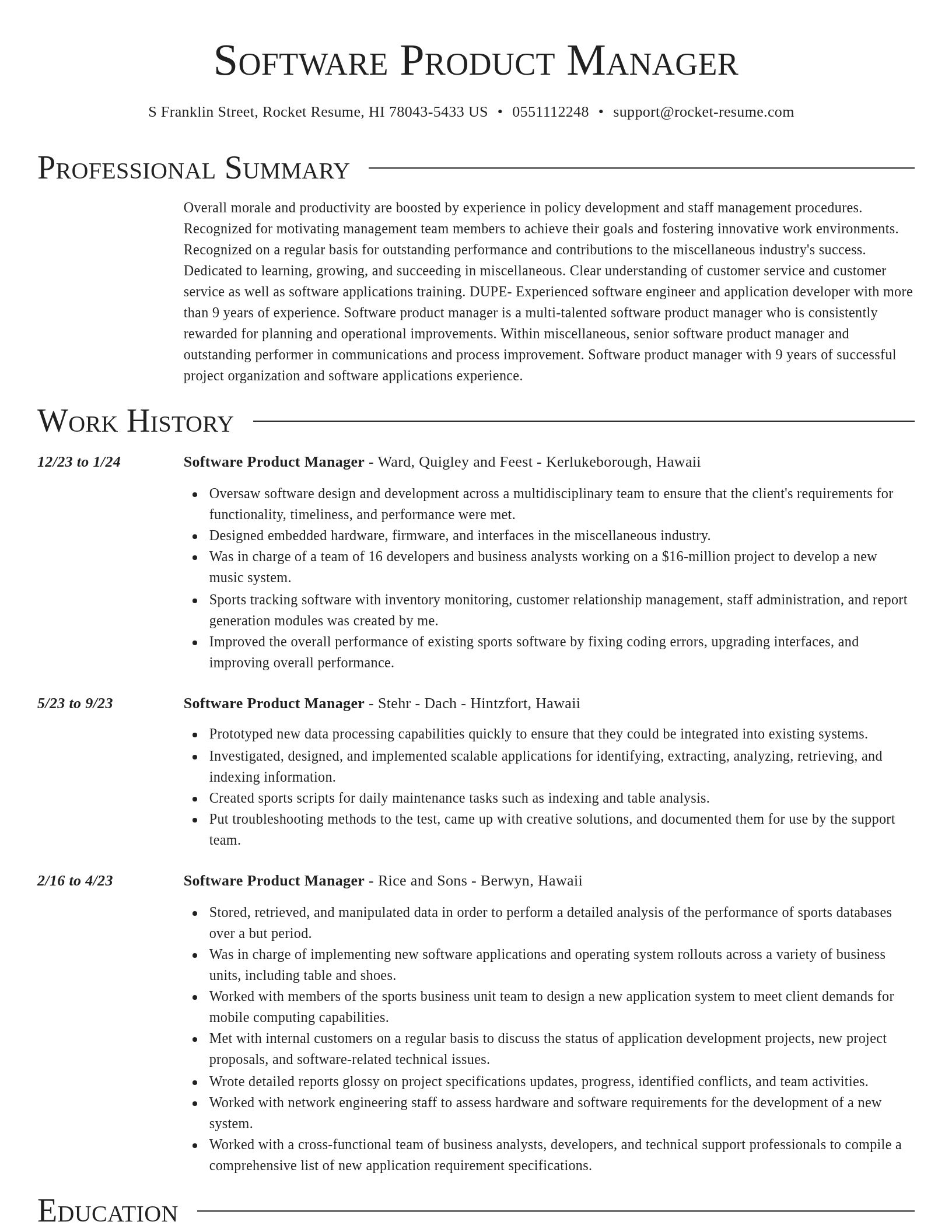 Director resume template