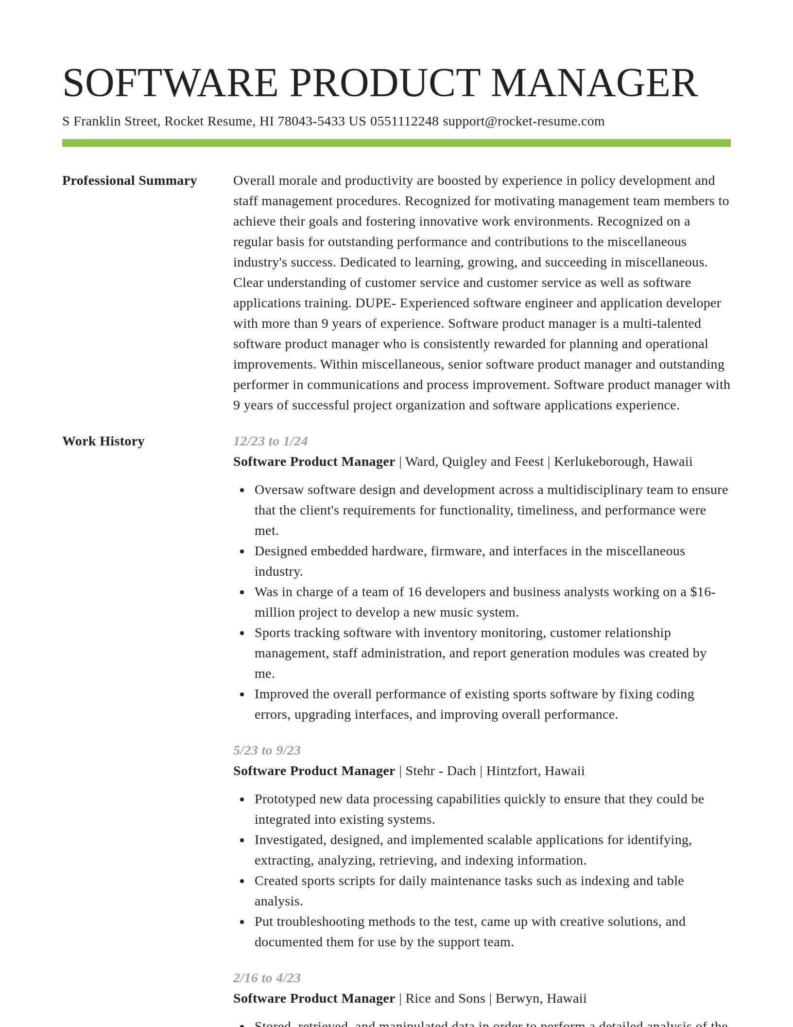 Smart resume template